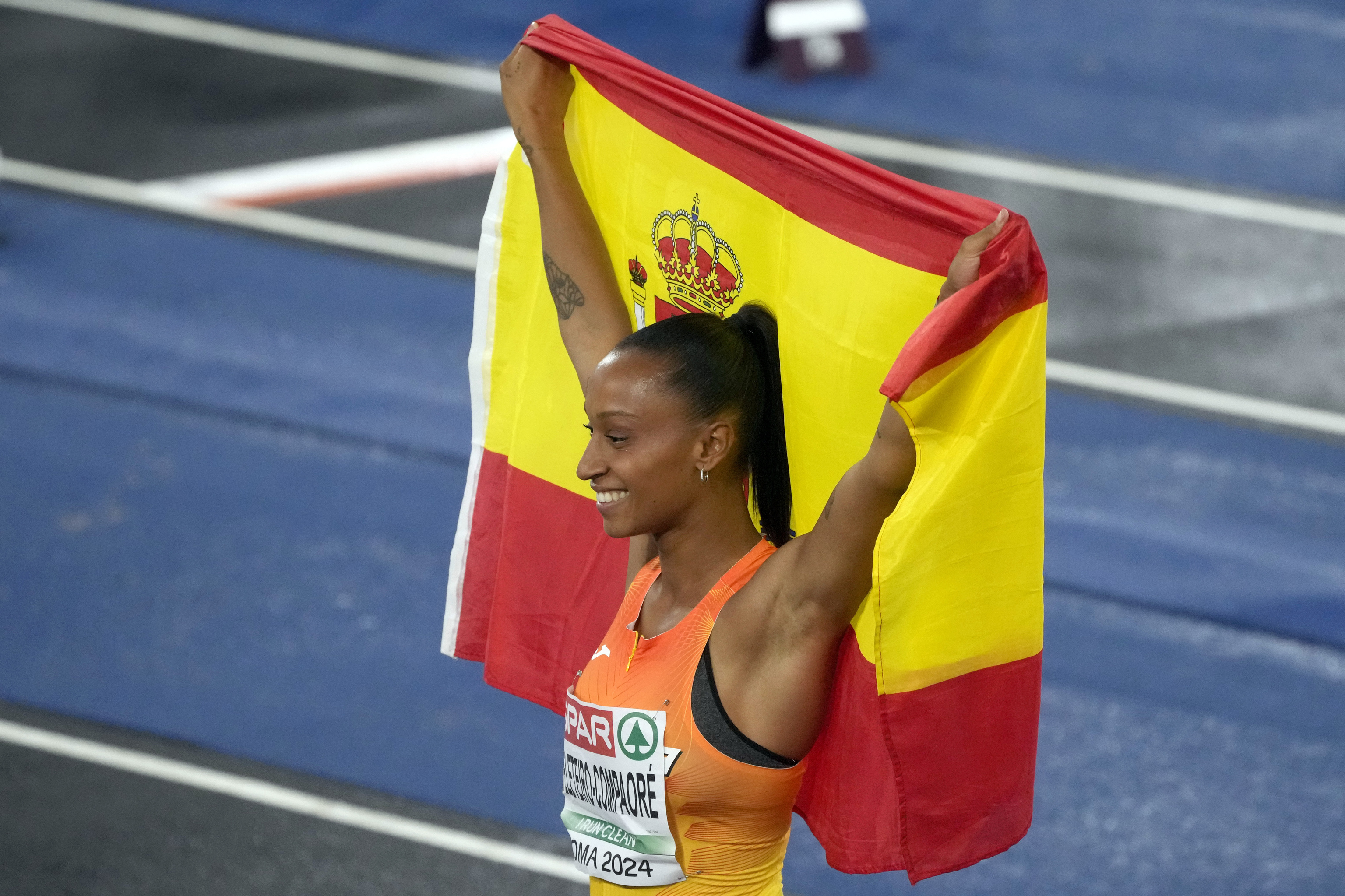 Peleteiro, celebrando el oro.