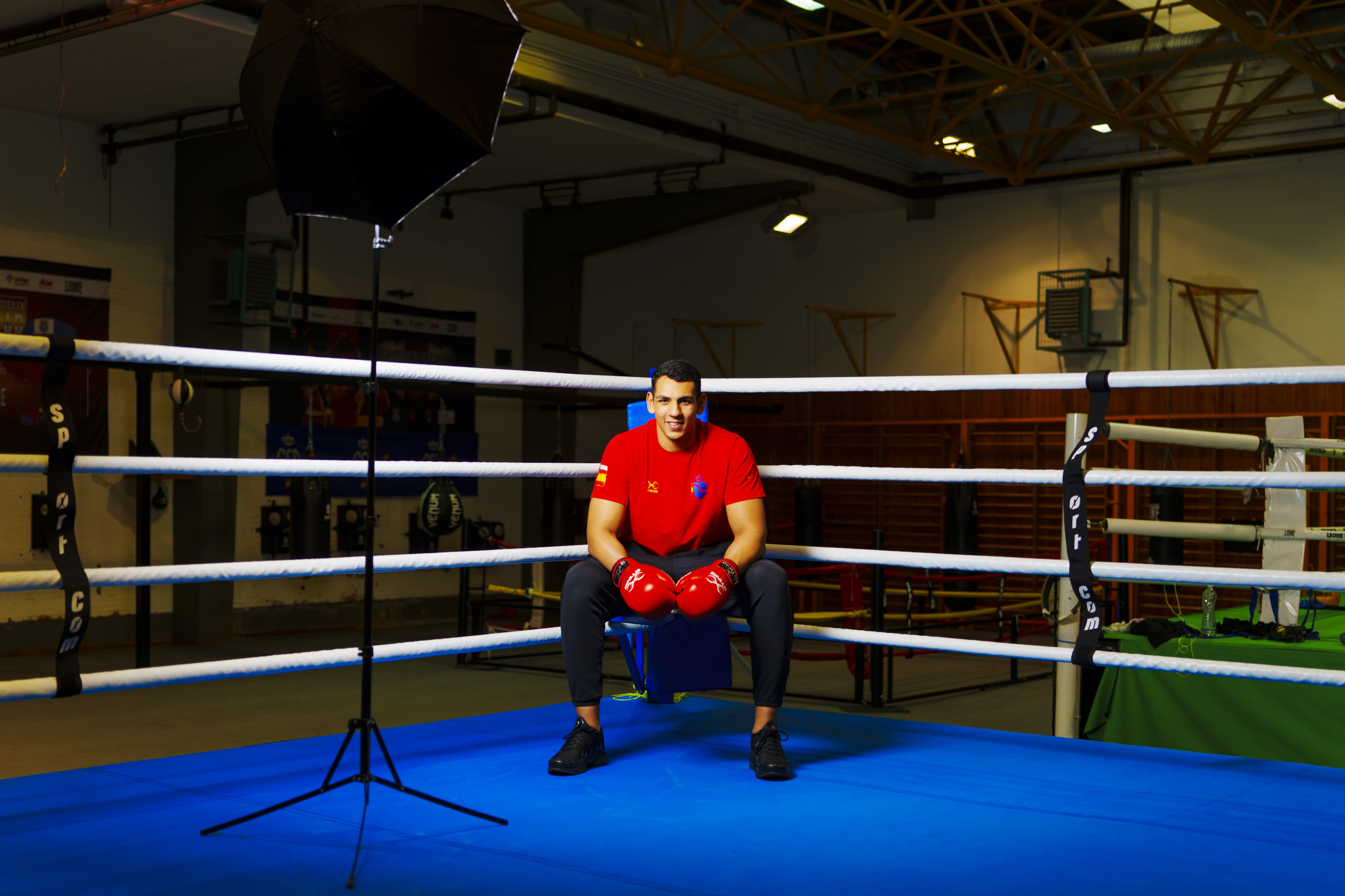 Ghadfa, en la sala de boxeo del CAR de Madrid.