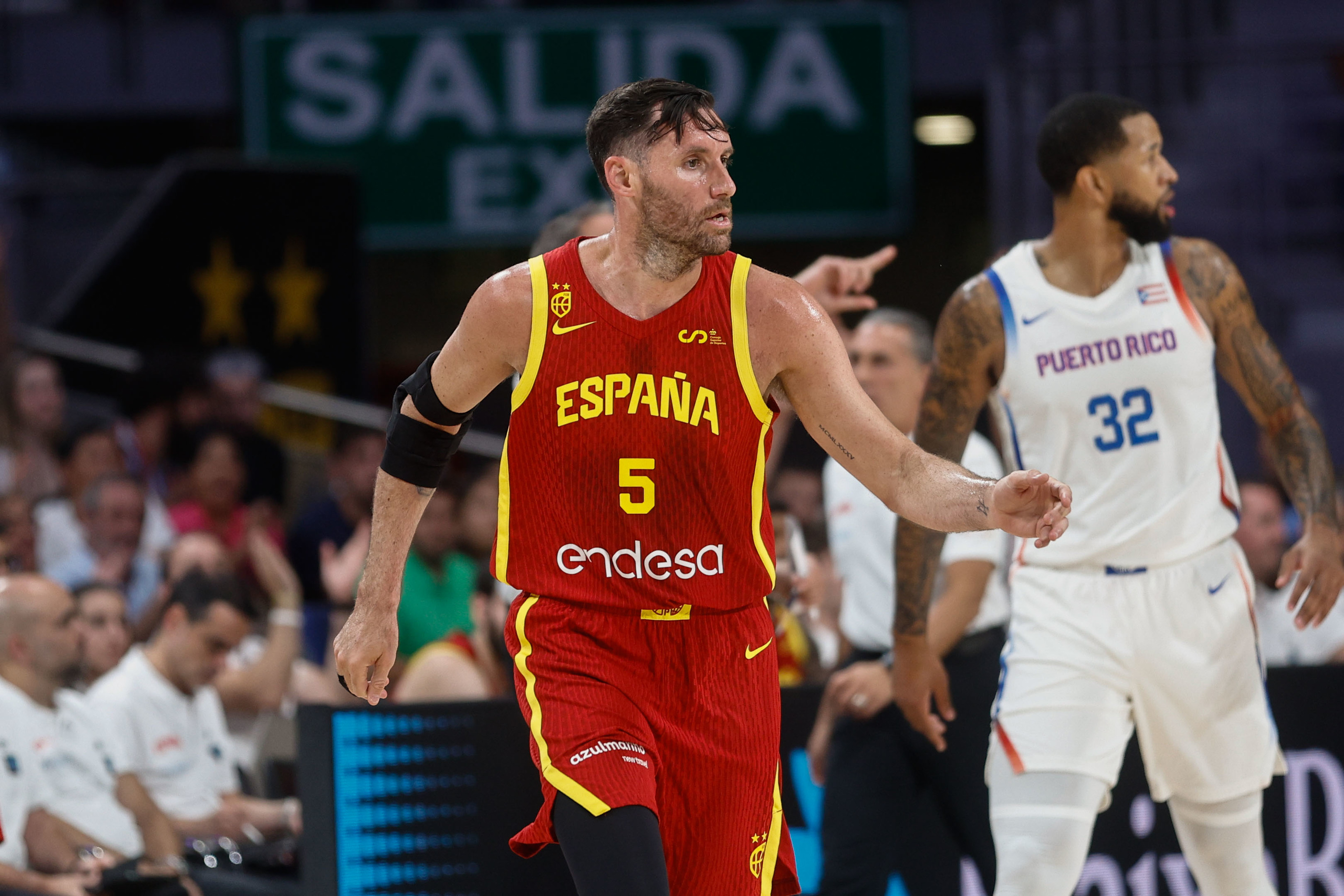 Rudy Fernández, durante el último amistoso de España, contra Puerto Rico.