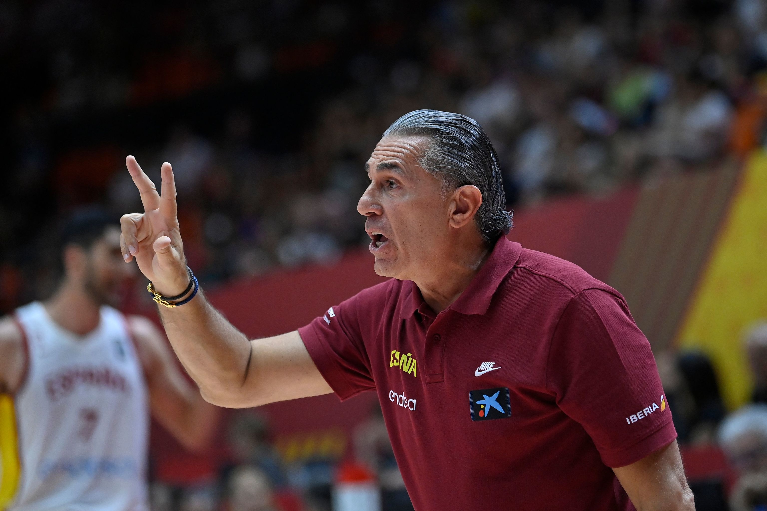 Sergio Scariolo, durante el partido contra Angola.