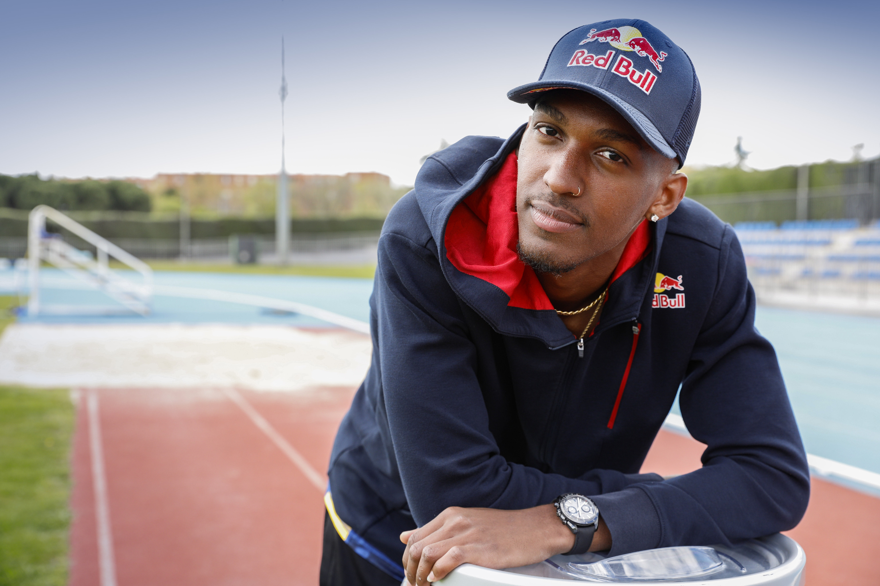 Jordan Díaz, en el estadio de Moratalaz.