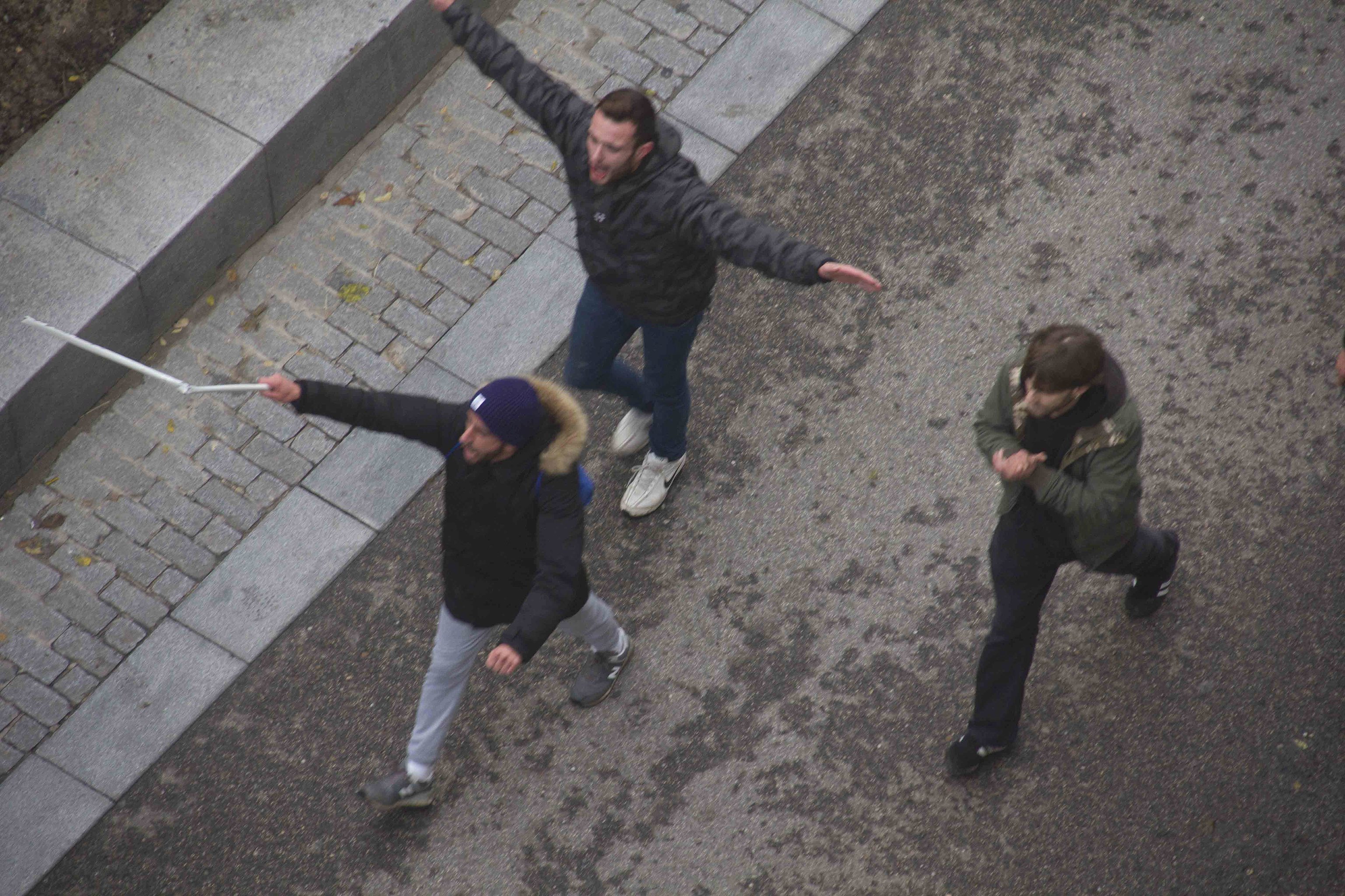 Ultras durante la riña en la que murió Jimmy.
