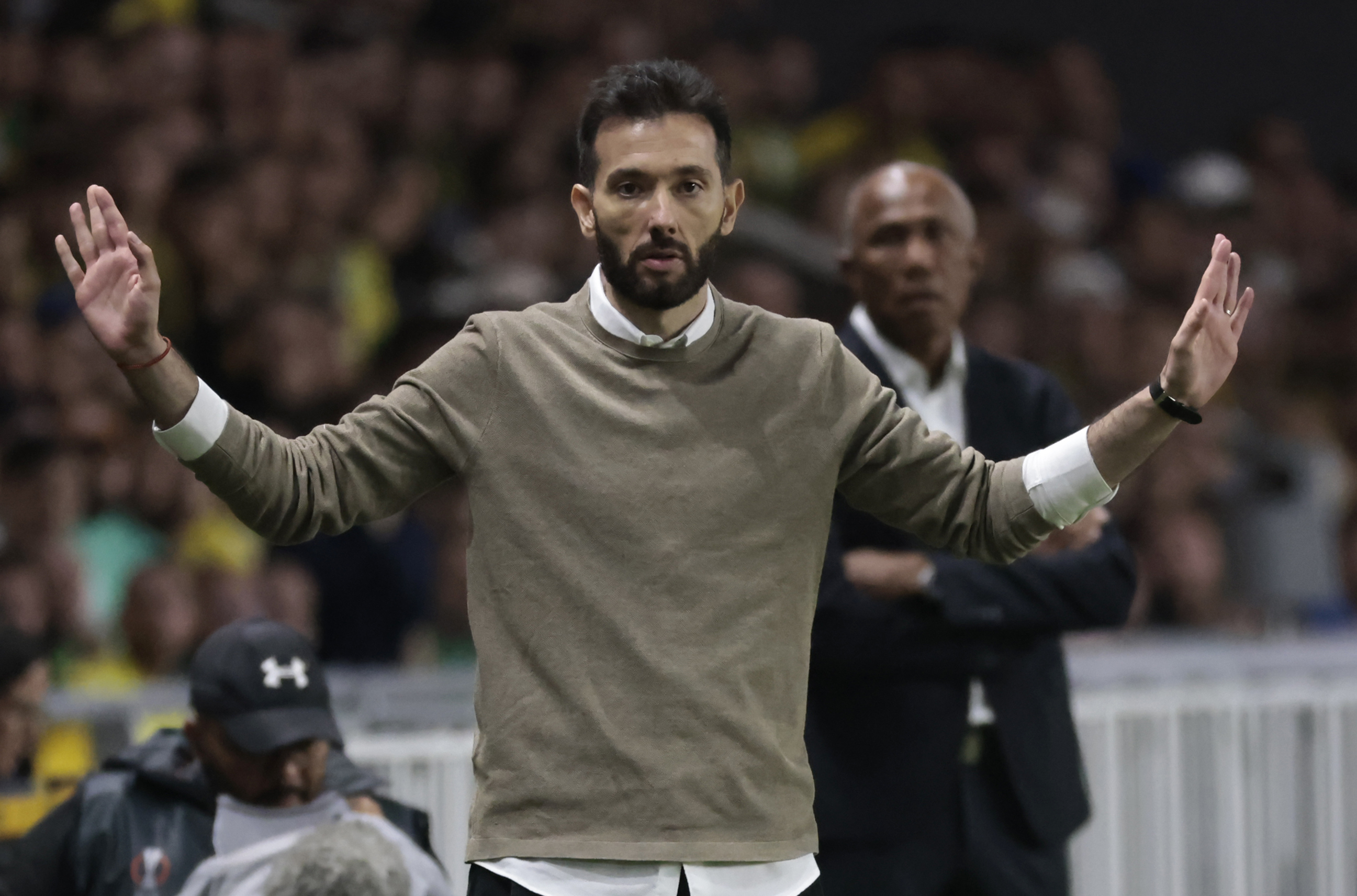 Corberán, durante un partido de la Europa League, en 2022.