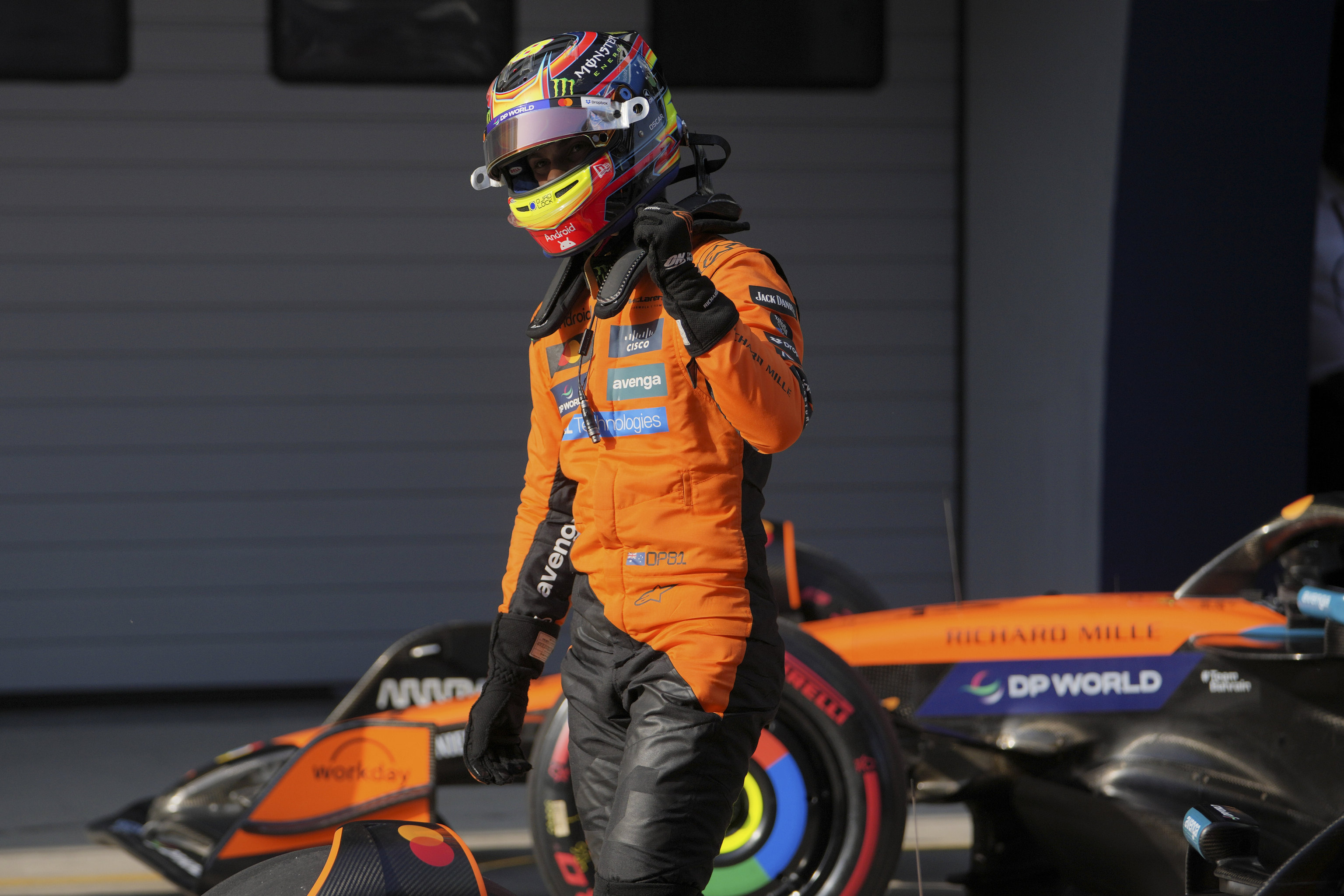 Piastri, tras su 'pole' del sábado en Shanghai.