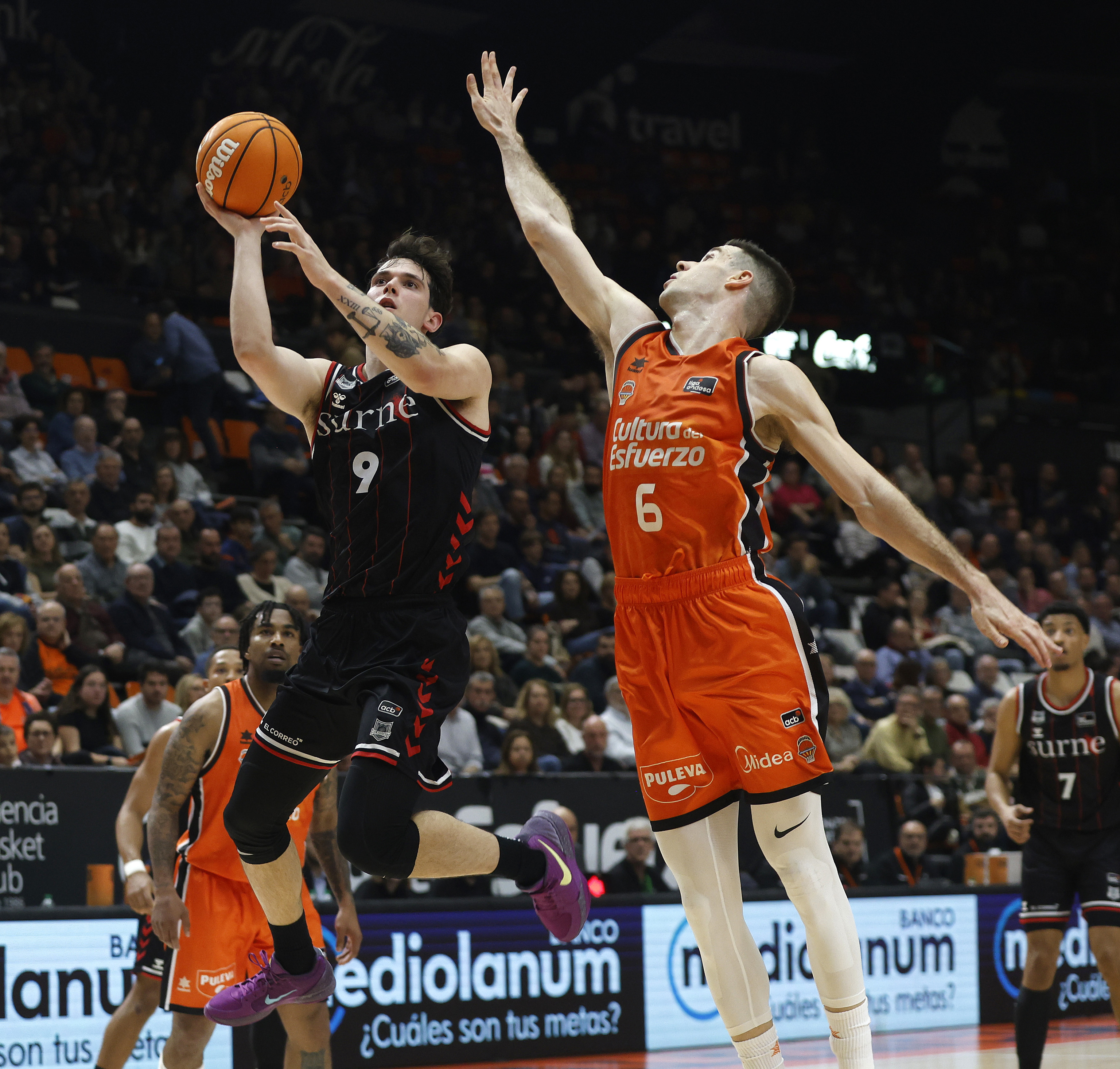 Rubén Domínguez, durante el partido contra el Valencia.
