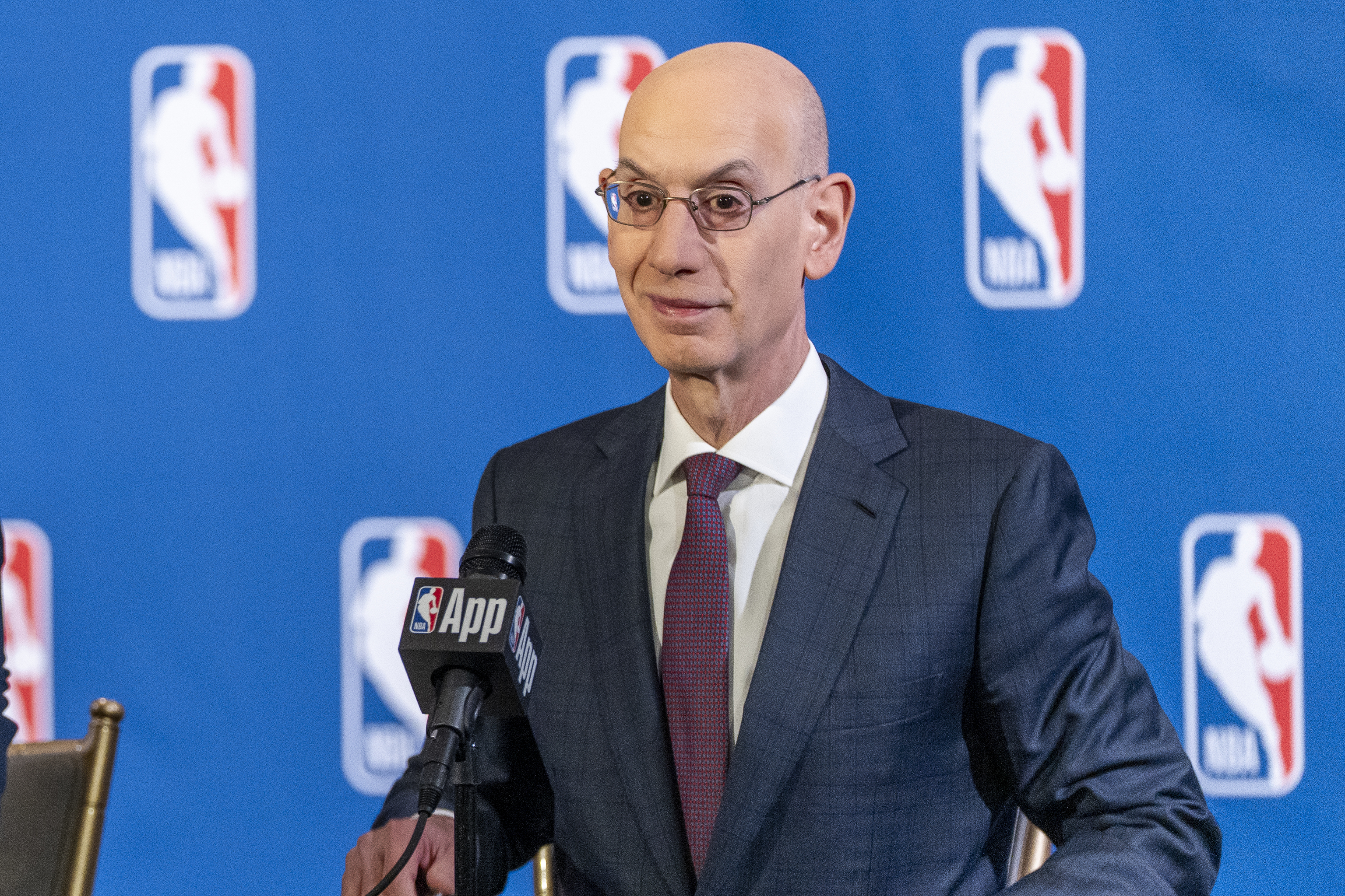 El comisionado de la NBA, Adam Silver, durante la rueda de prensa de este jueves en Nueva York.