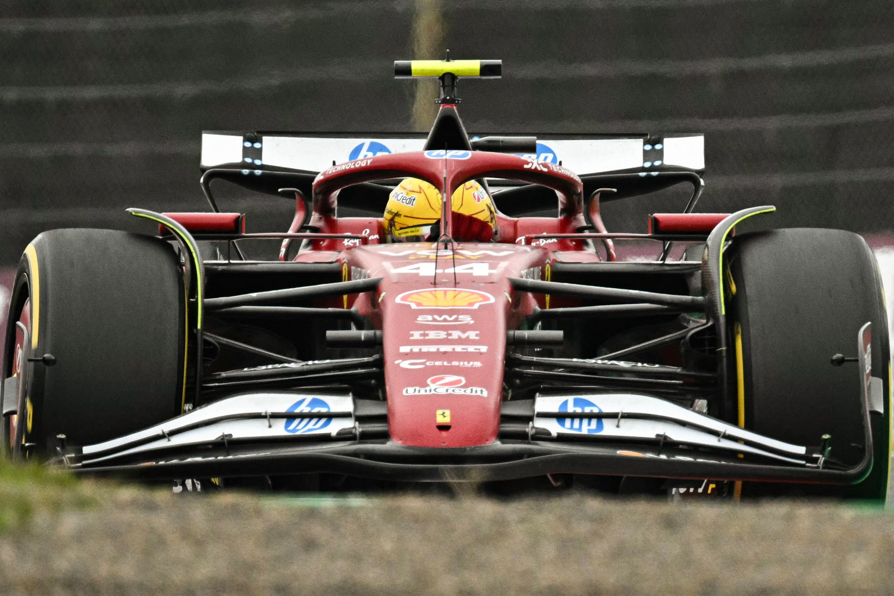 Hamilton, al volante del SF25, el domingo en Suzuka.
