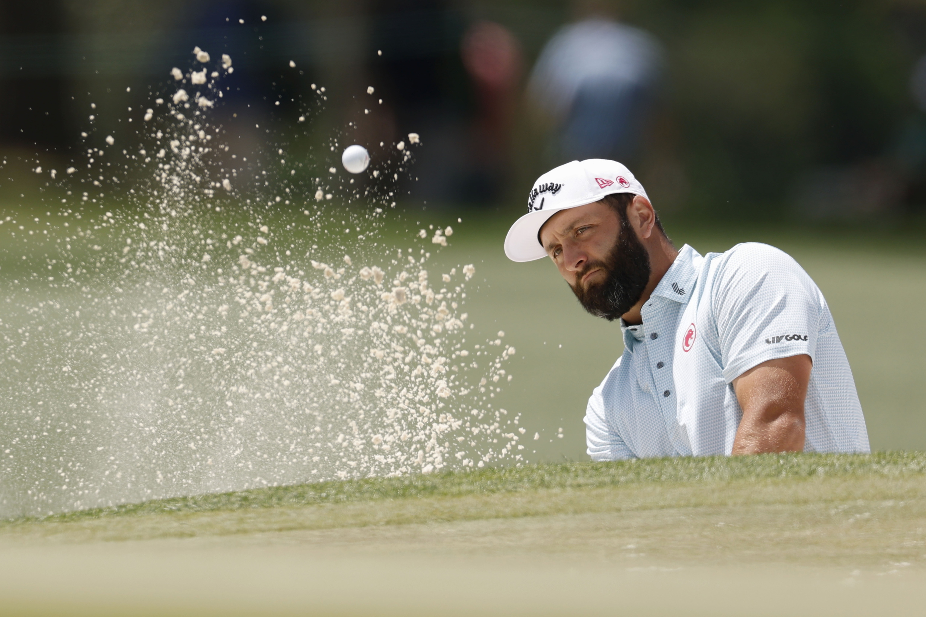 Rahm, el sábado, en un bunker del hoyo 17.