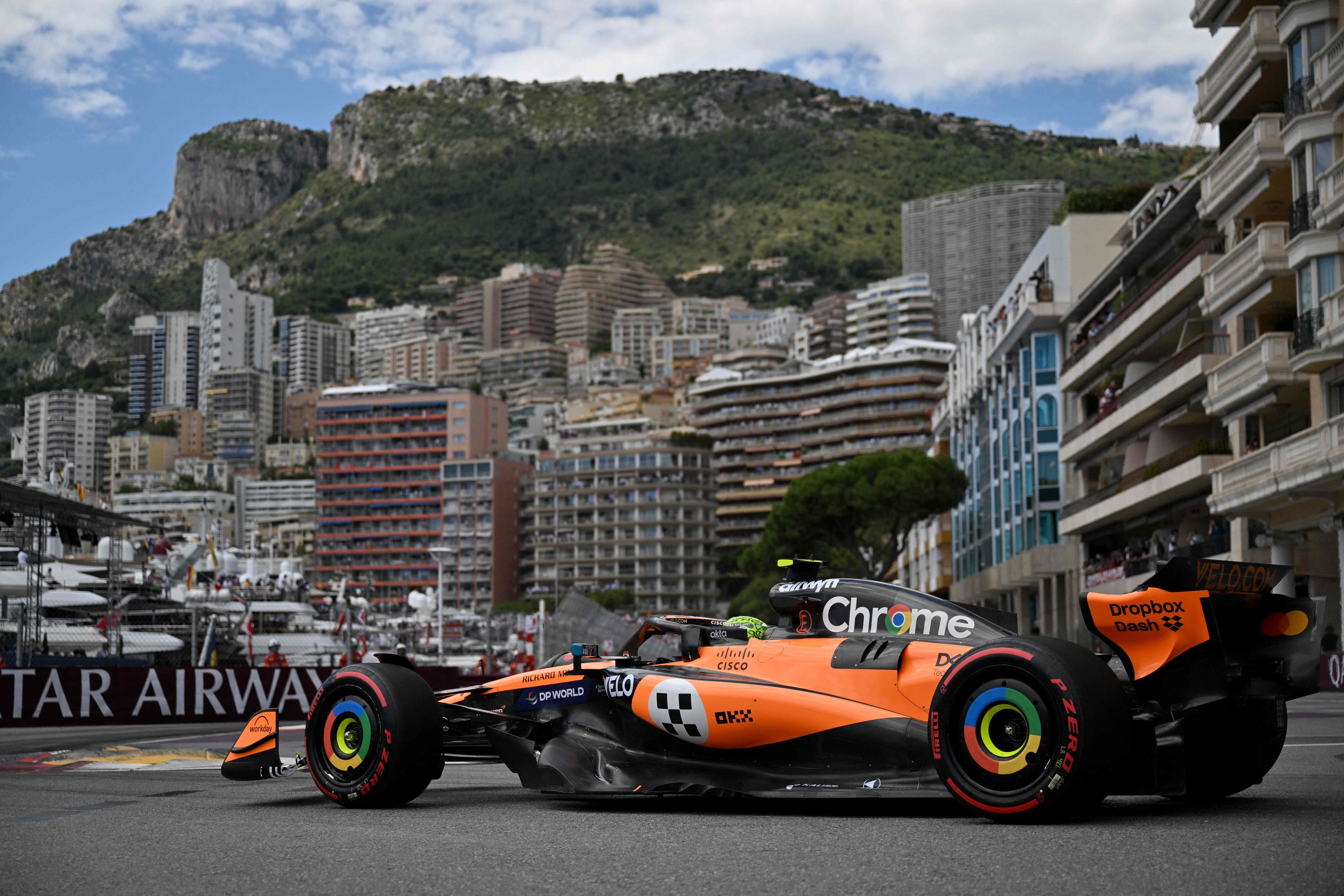 Norris, el viernes, durante la primera sesión libre en Mónaco.