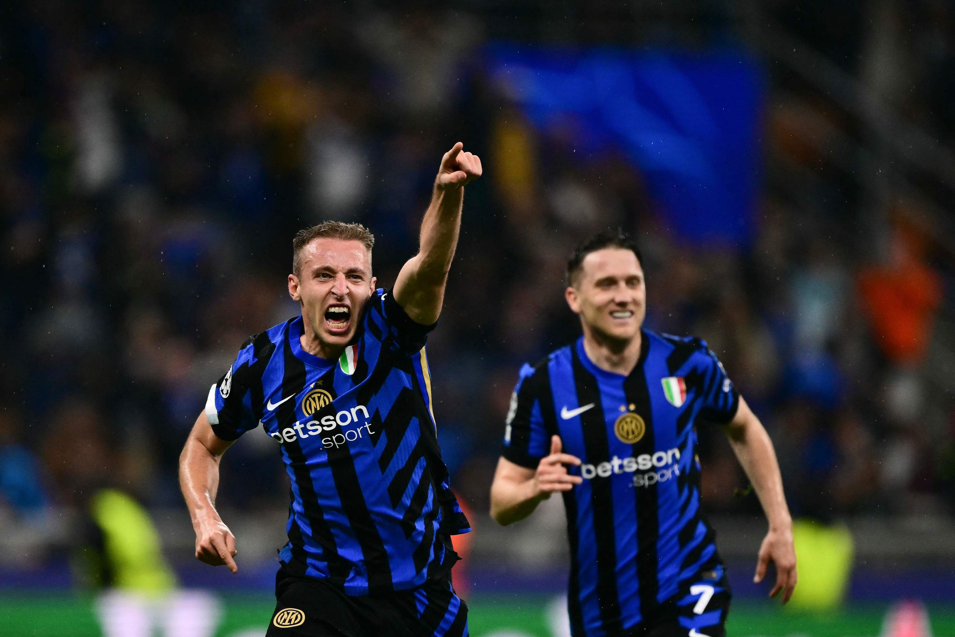 Frattesi festeja el 4-3 del Inter, el martes en el Meazza.