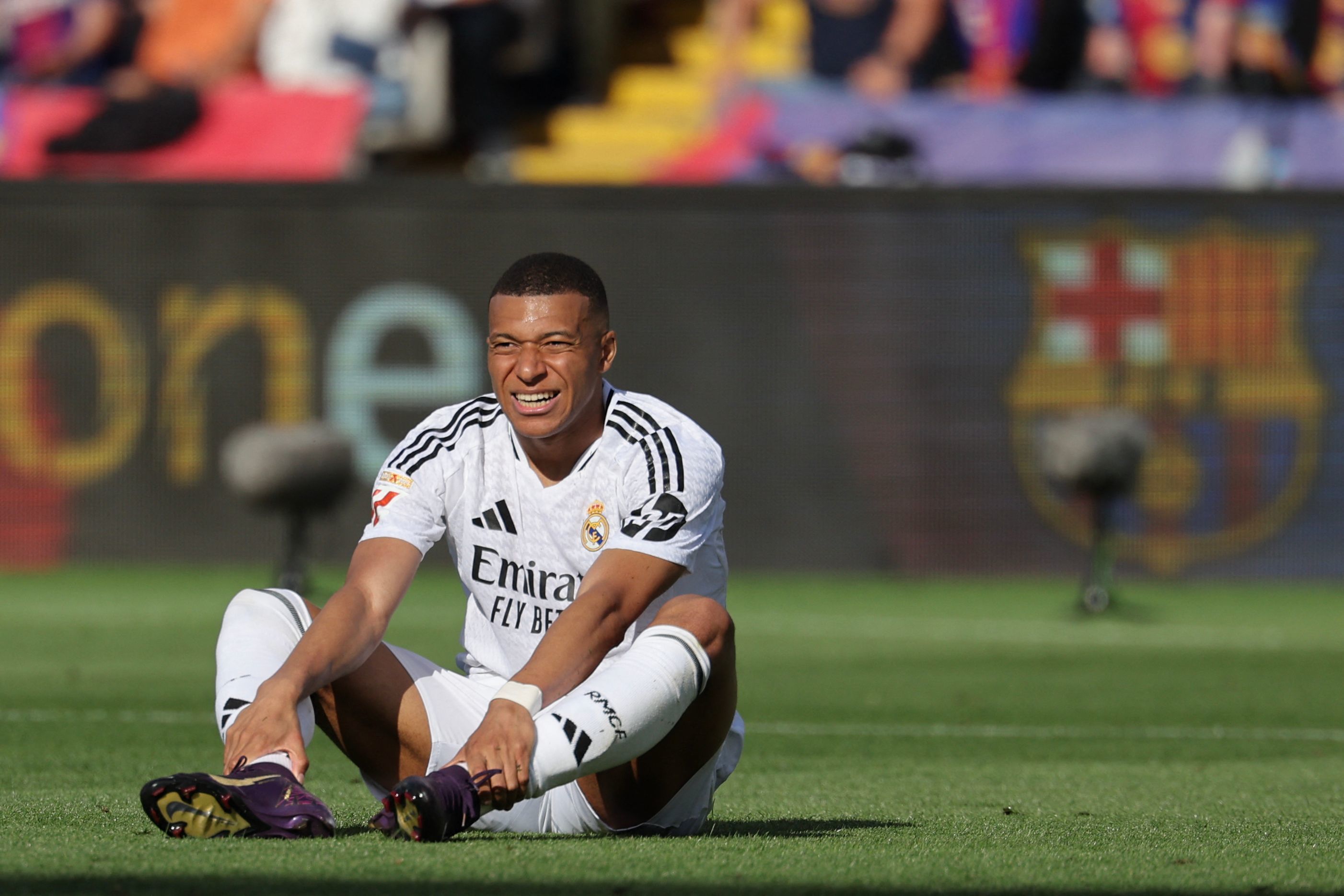 Mbappé, abatido, en Montjuïc.