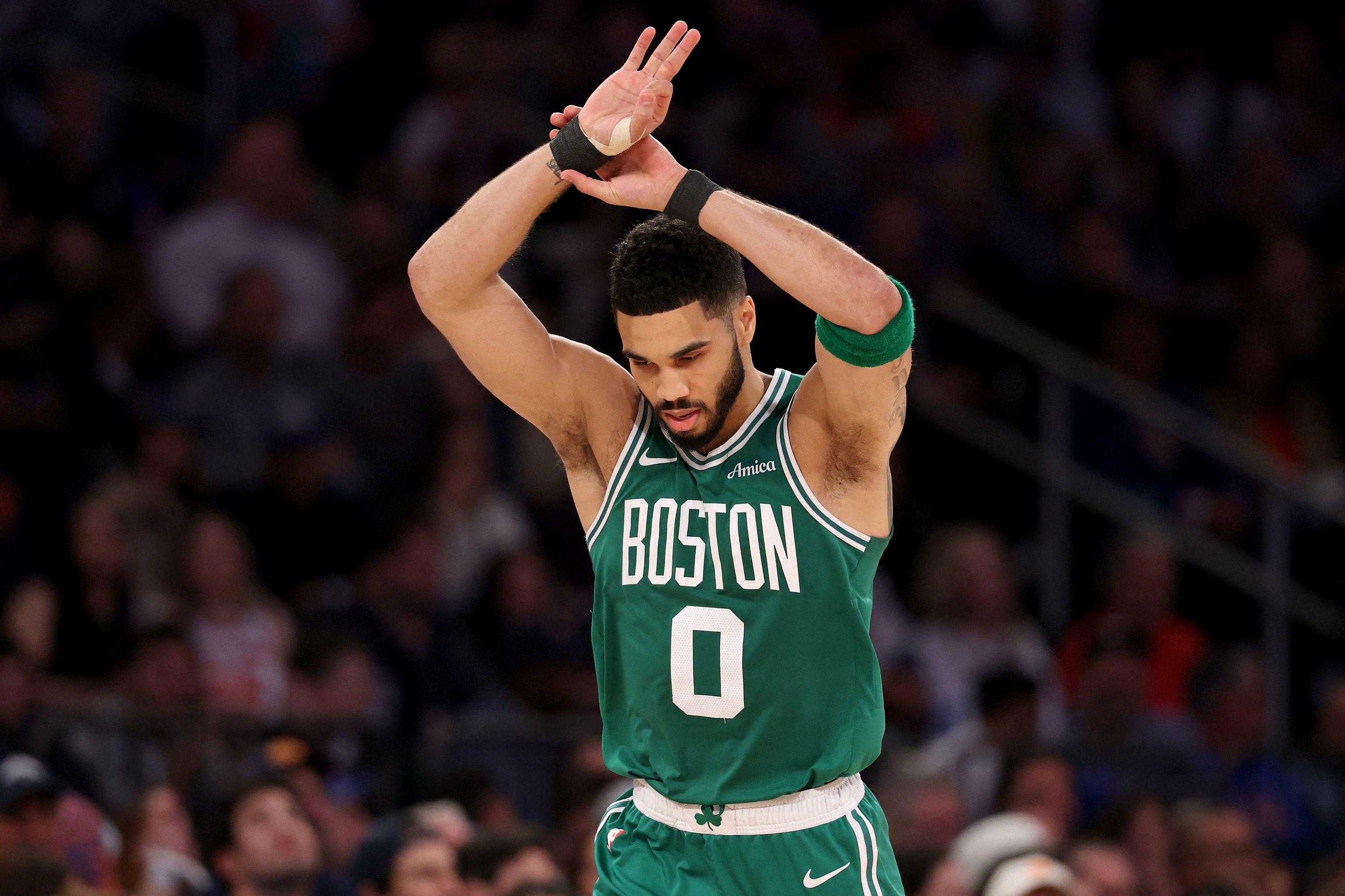 Tatum, durante el partido contra los Knicks en el Madison.