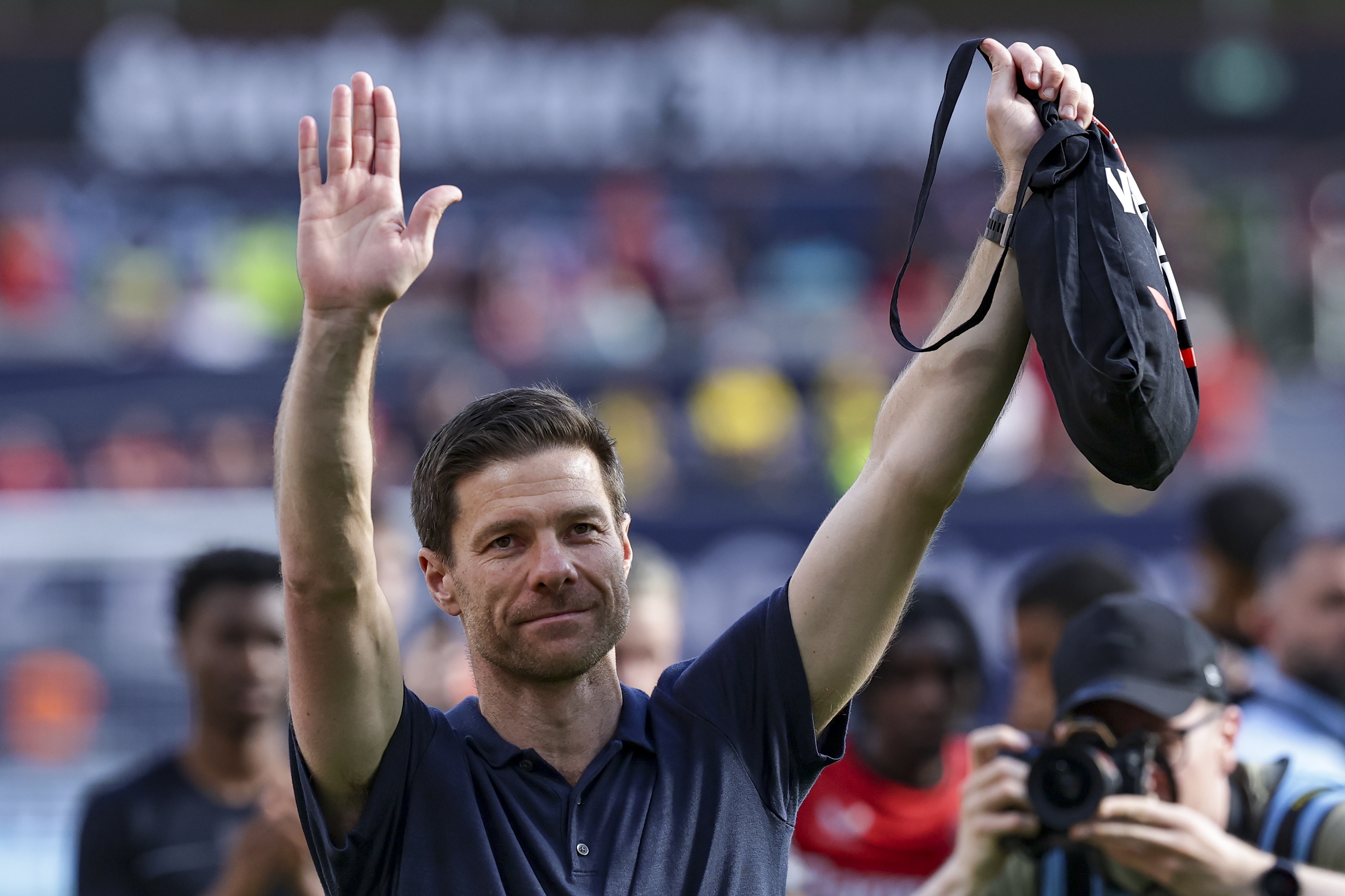 Xabi Alonso, en su despedida de Leverkusen.