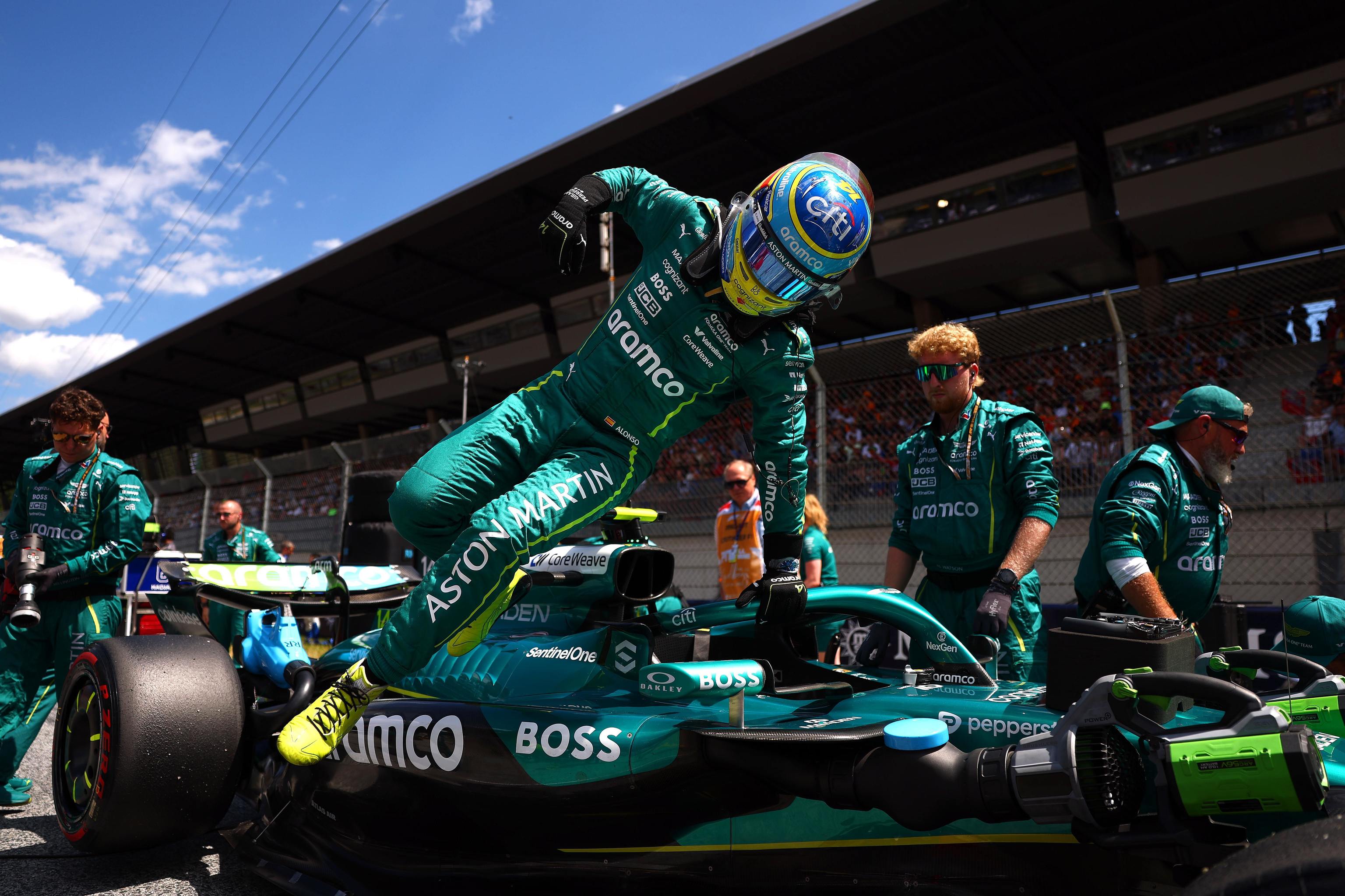 Alonso, en la parrilla del Red Bull Ring.