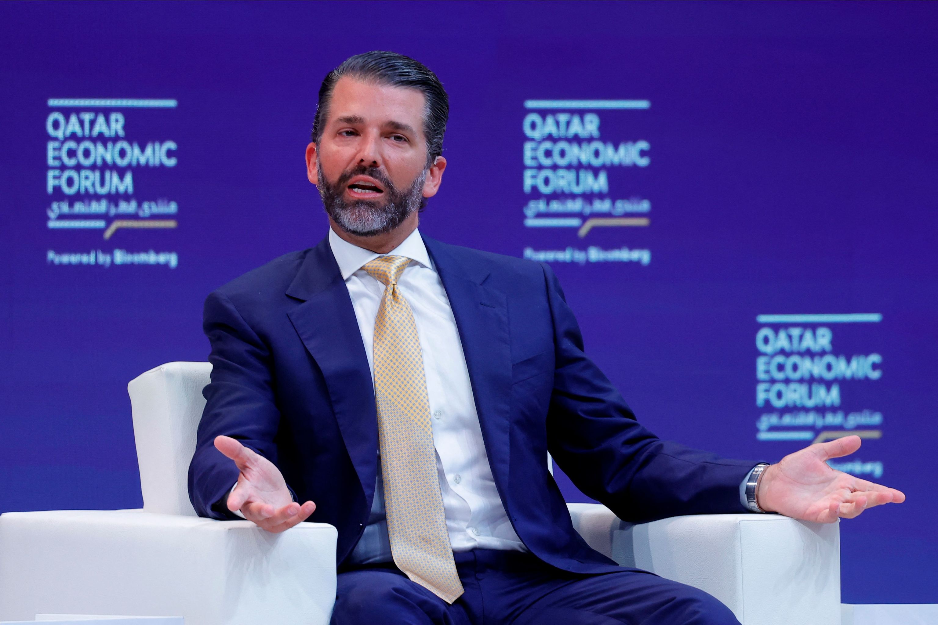 Donald Trump jr., en un foro en Doha.
