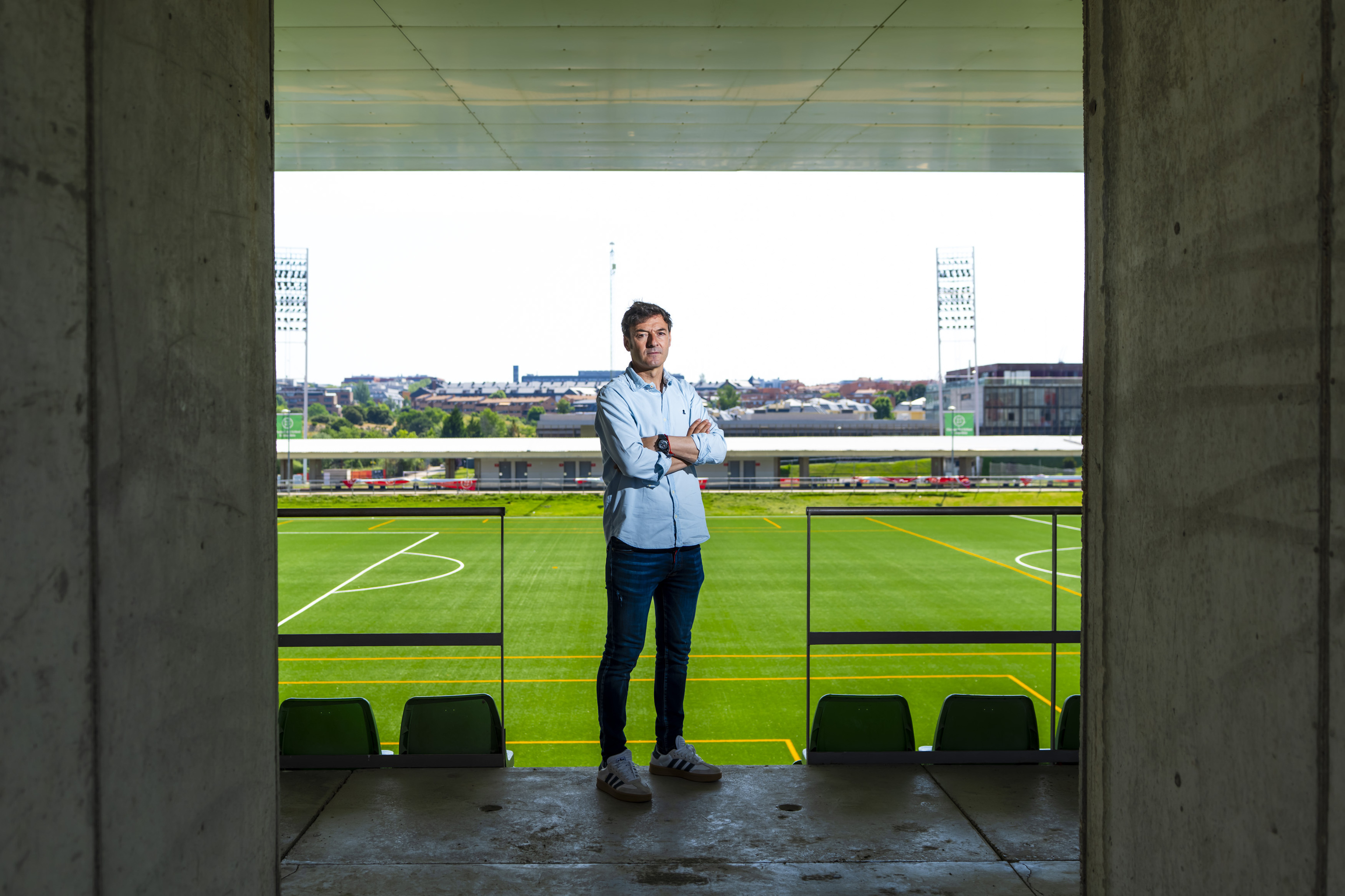 Santi Denia, en la Ciudad del Fútbol de Las Rozas.