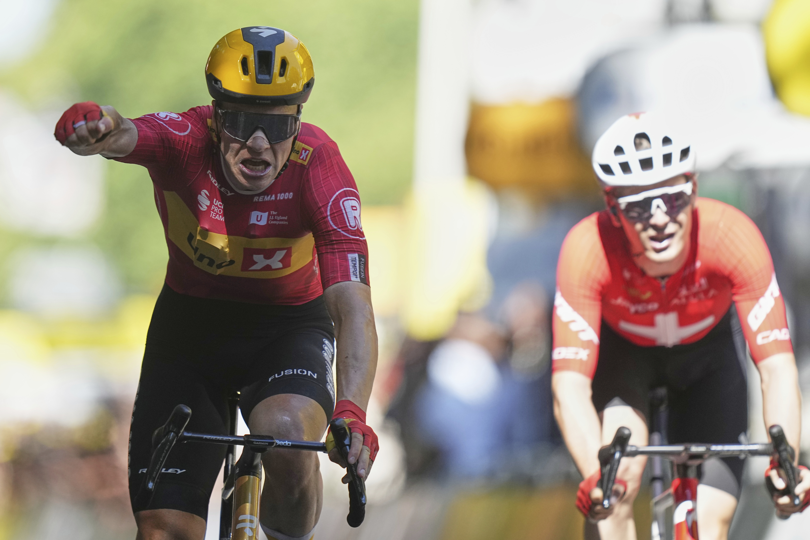 Abrahamsen celebra su victoria en Toulouse.