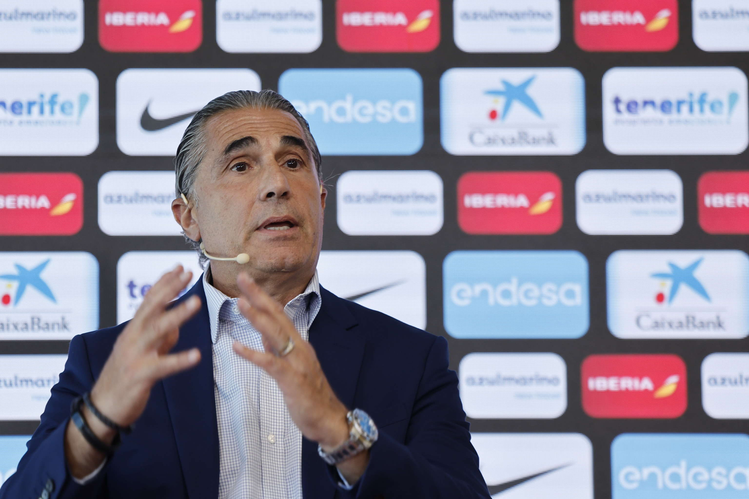 Sergio Scariolo, durante el anuncio de la lista de jugadores que comenzarán a preparar el Eurobasket.