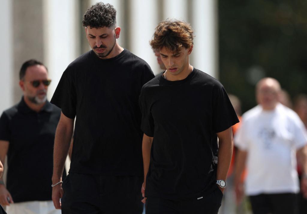 El jugador Joao Felix en el funeral de Diogo Jota