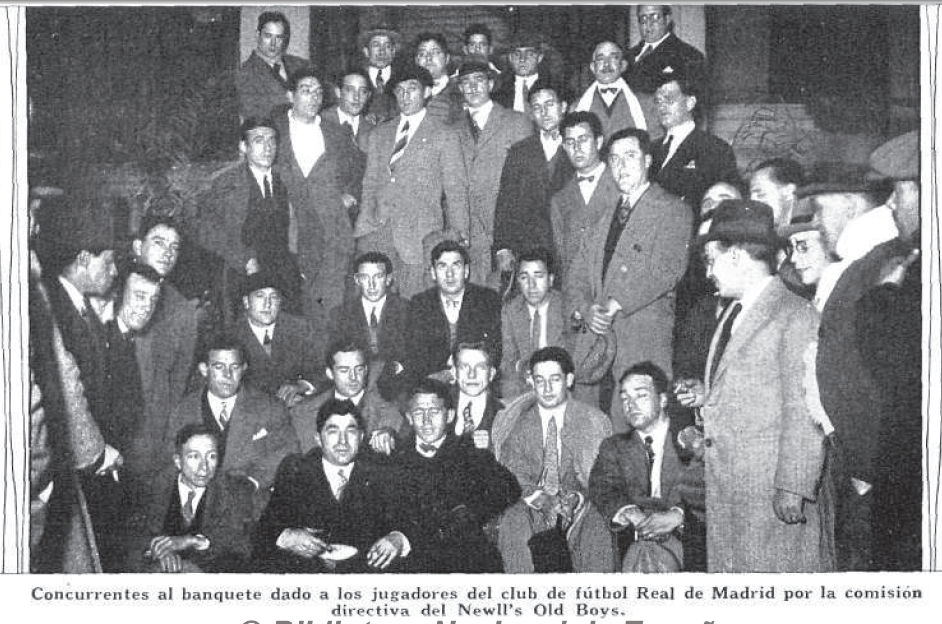 Jugadores del Madrid, durante el viaje por América en 1927.