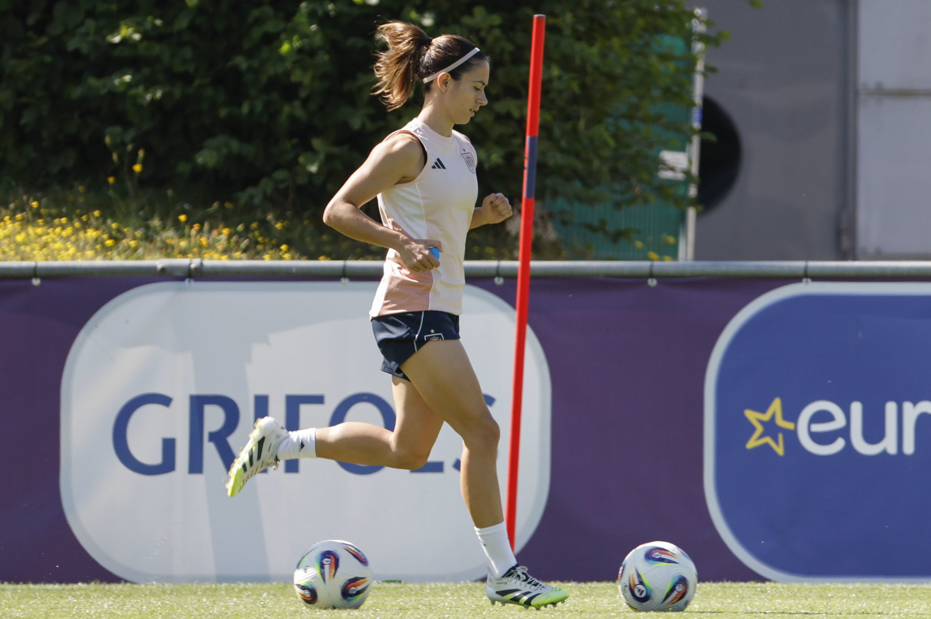 Aitana, durante un entrenamiento en Lausana.