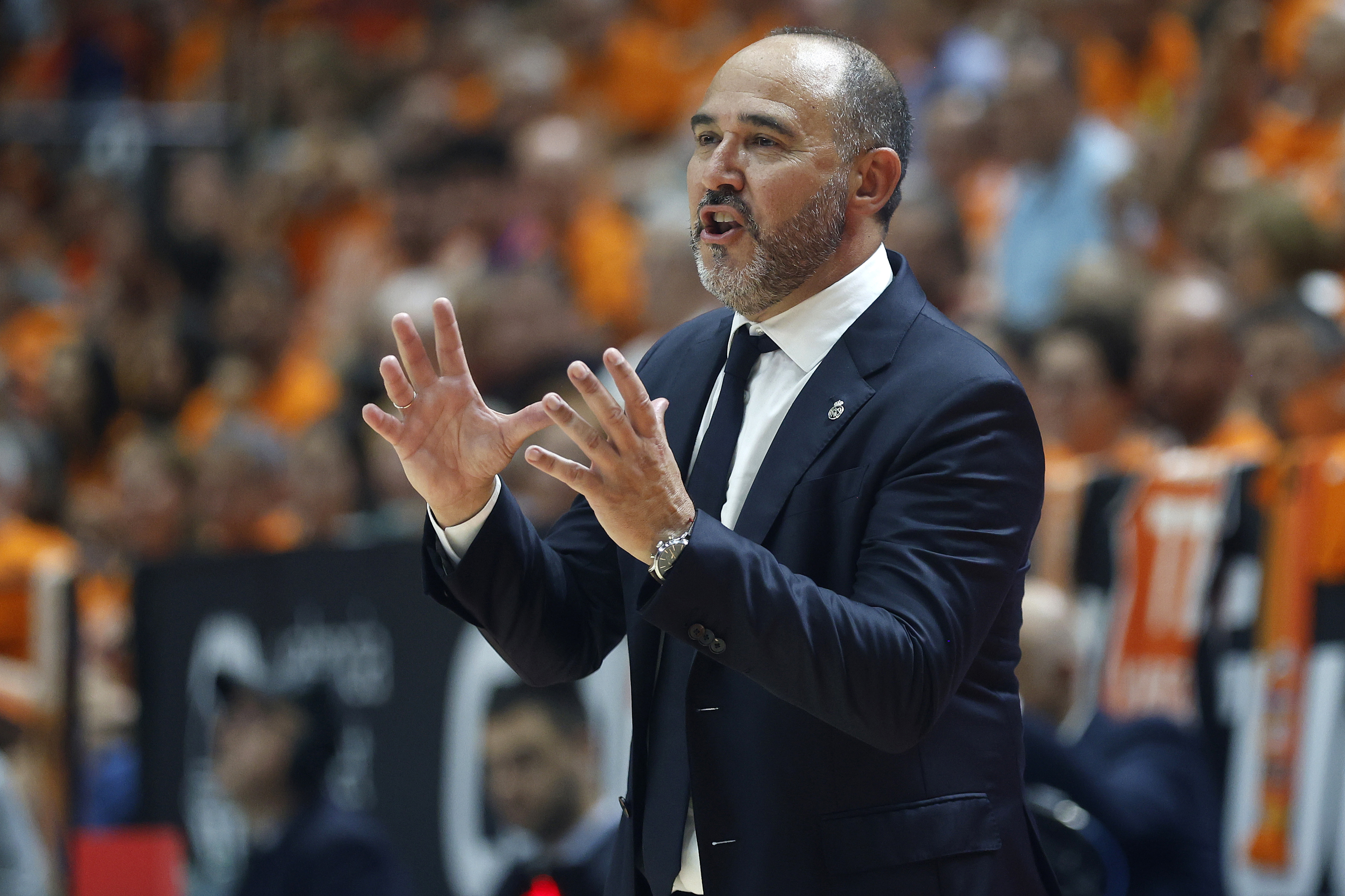 Chus Mateo, durante la final de la ACB contra el Valencia.