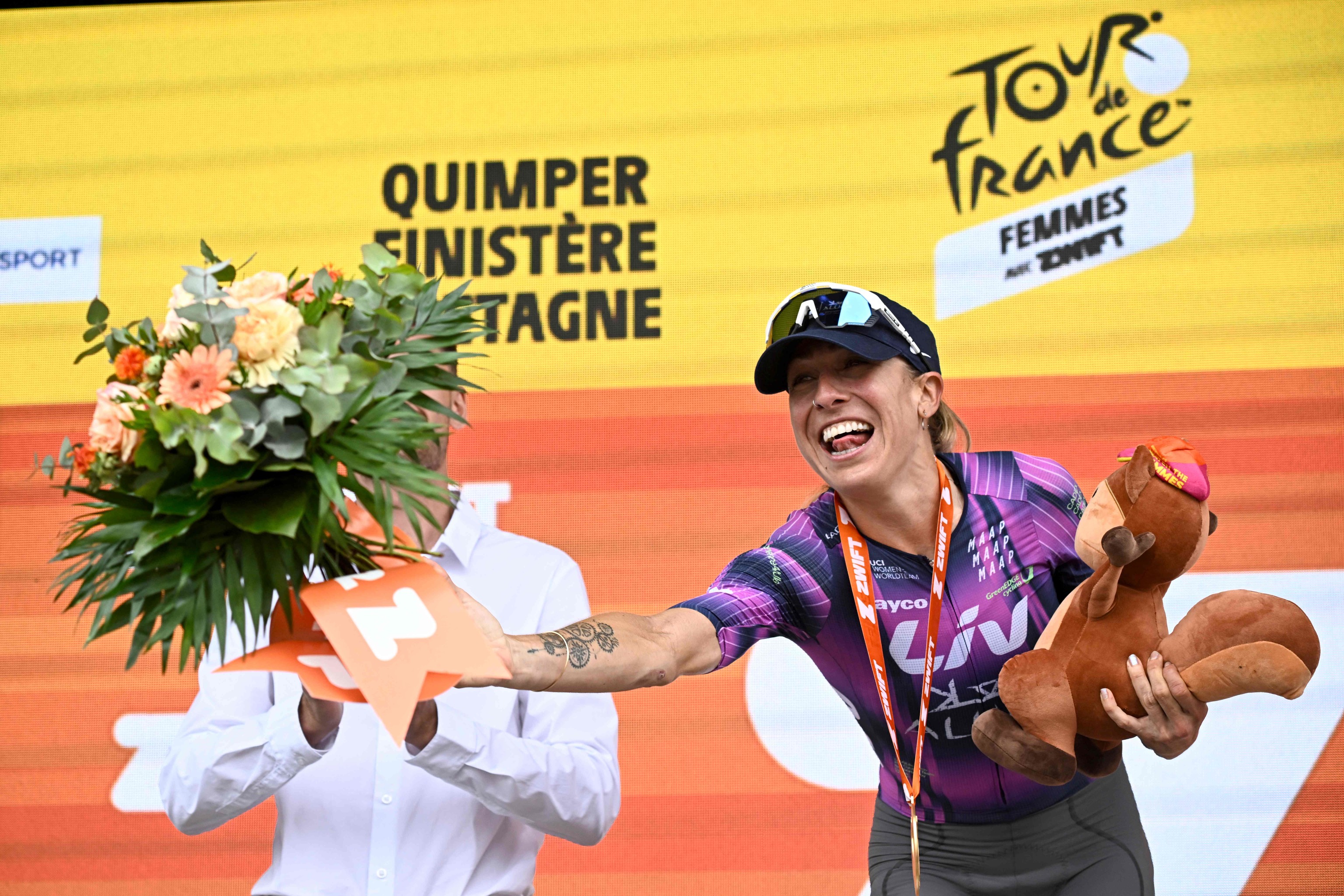 Mavi García, en el podio.