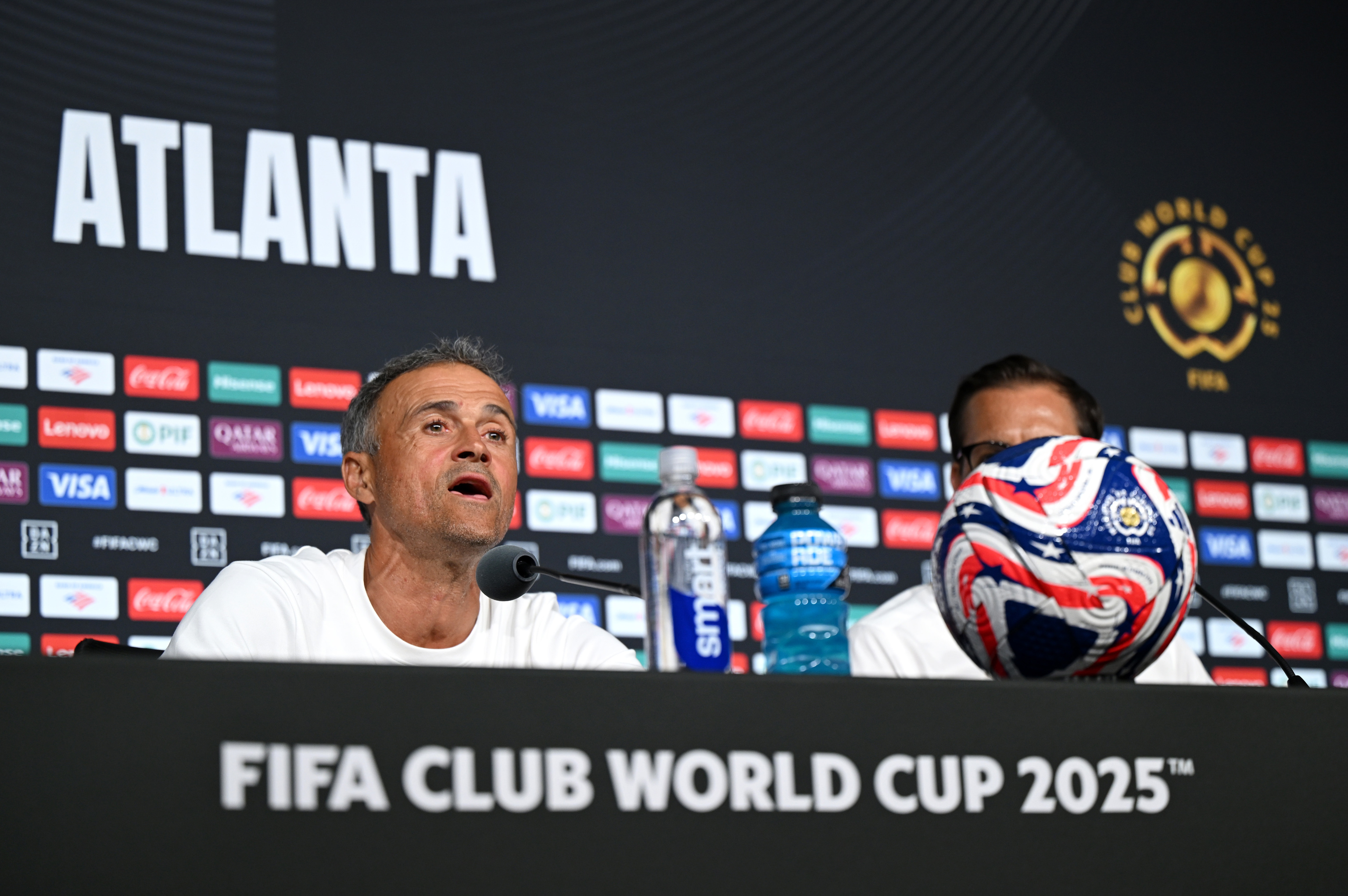 Luis Enrique, durante una rueda de prensa en Atlanta.