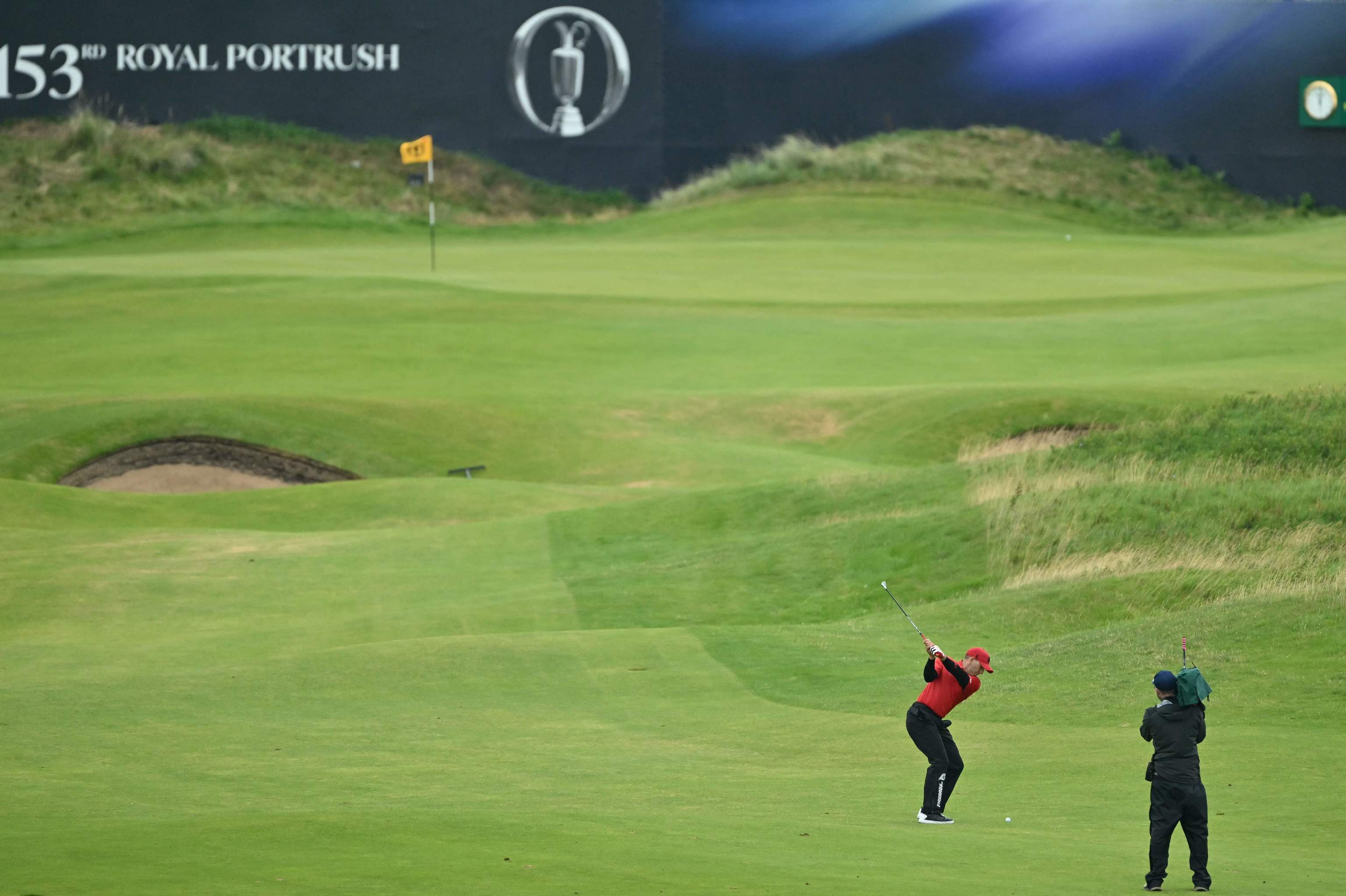 García, el jueves, en el hoyo 18 de Royal Portrush.