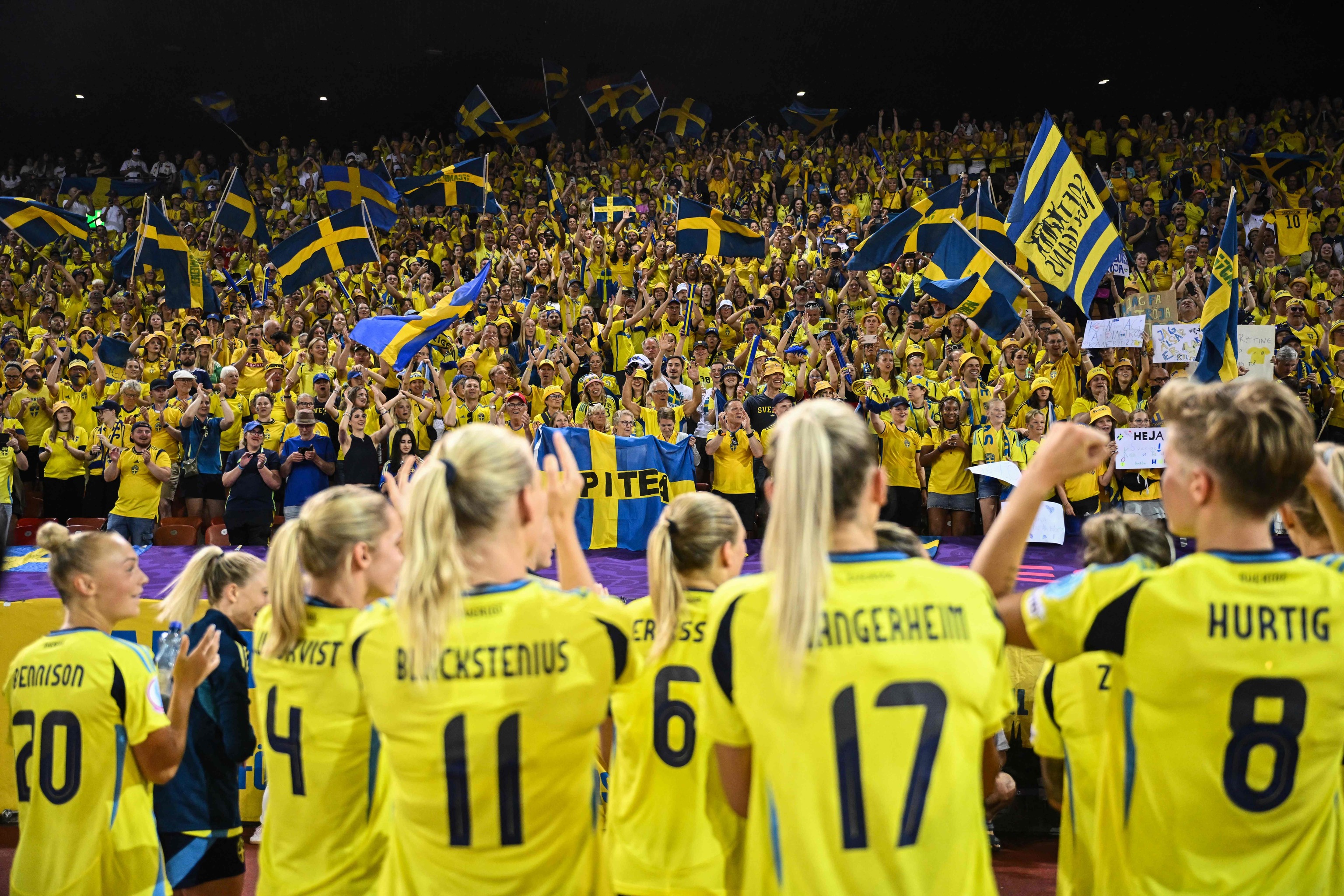 Las jugadoras suecas celebran el triunfo ante Alemania, el sábado en Zúrich.