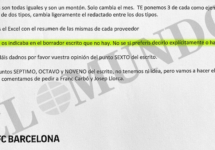 Las comunicaciones internas del Barça cuando Hacienda exigió los pagos a Negreira: "No tenemos contrato, ¿lo decimos o nos hacemos los locos?"