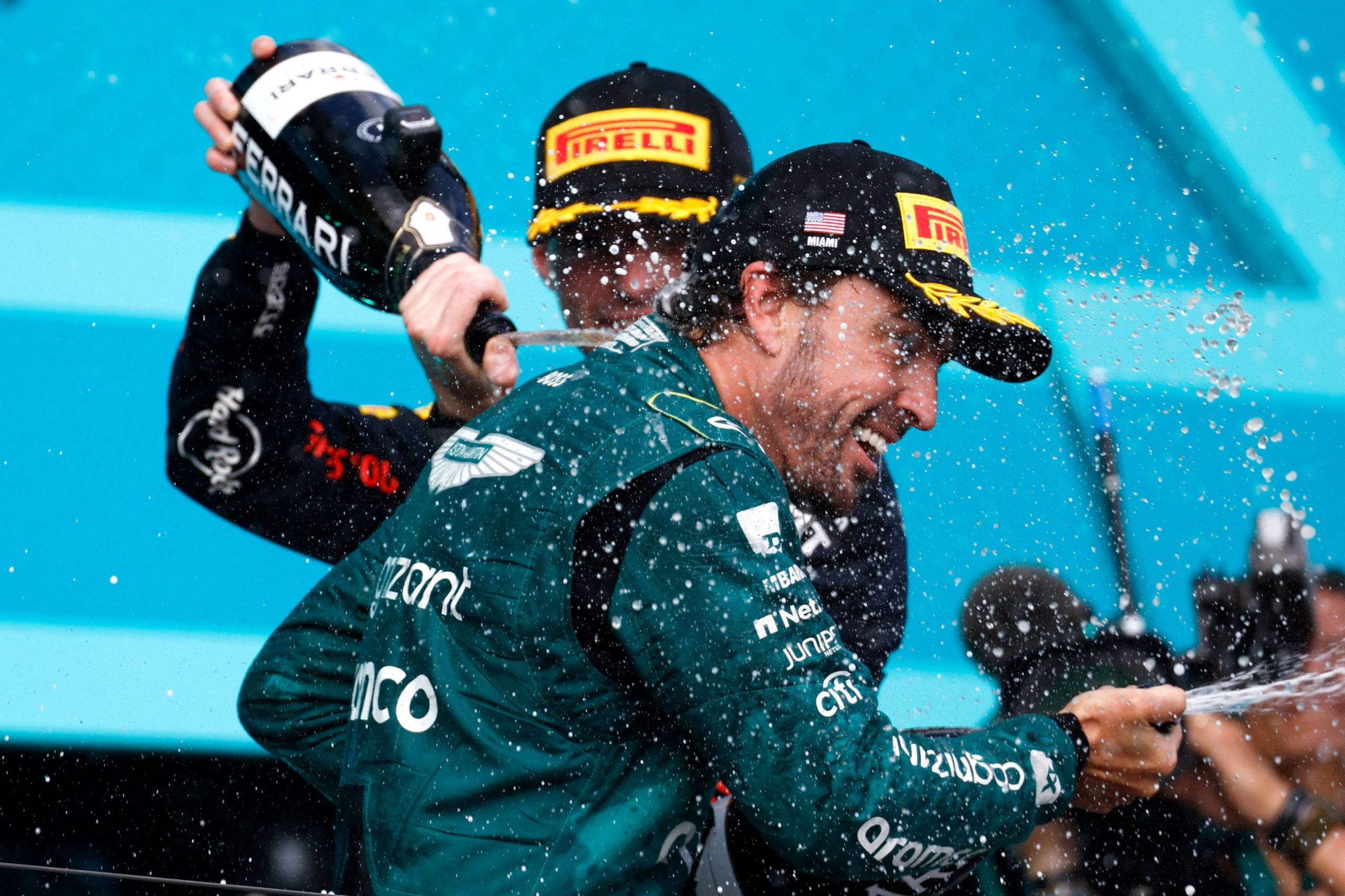 Fernando Alonso tampoco falla en Miami: otro podio detrás de los Red Bull