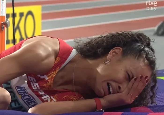 Dramática lesión de María Vicente en el Mundial indoor de atletismo: "¡Por favor, no; por favor, no...!"