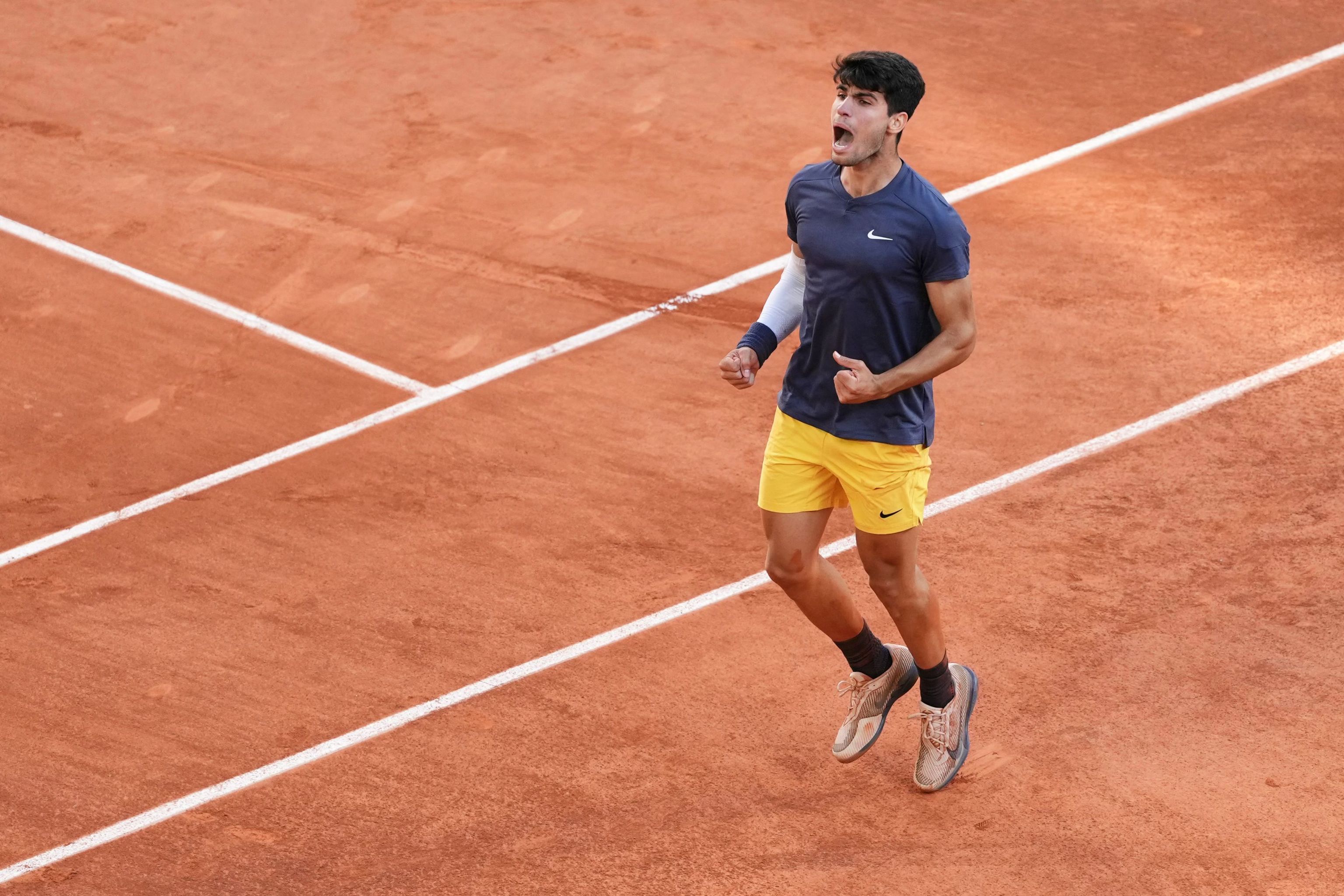 Alcaraz tras su victoria en Roland Garros.