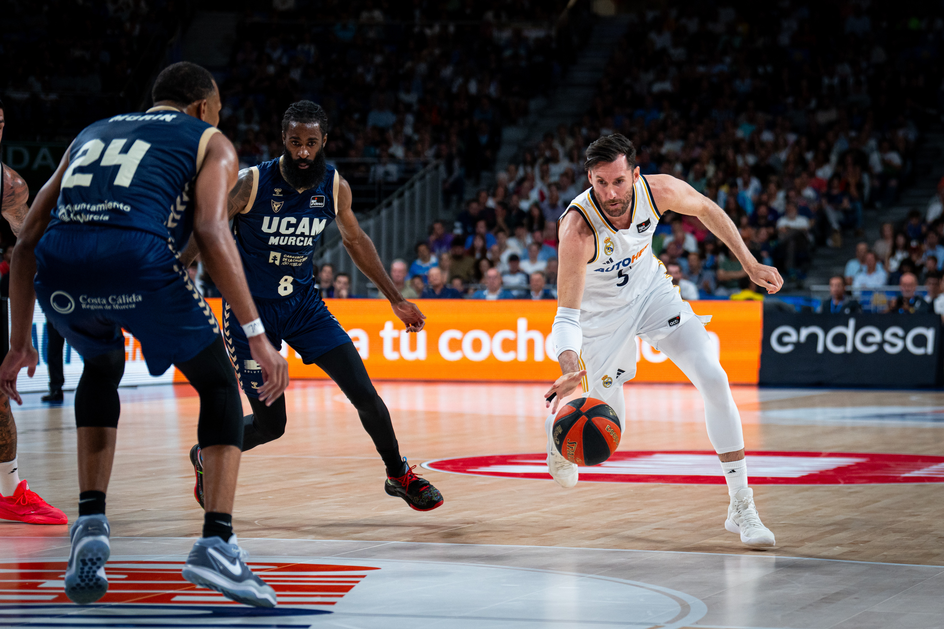 Rudy Fernández, en acción contra el UCAM Murcia.