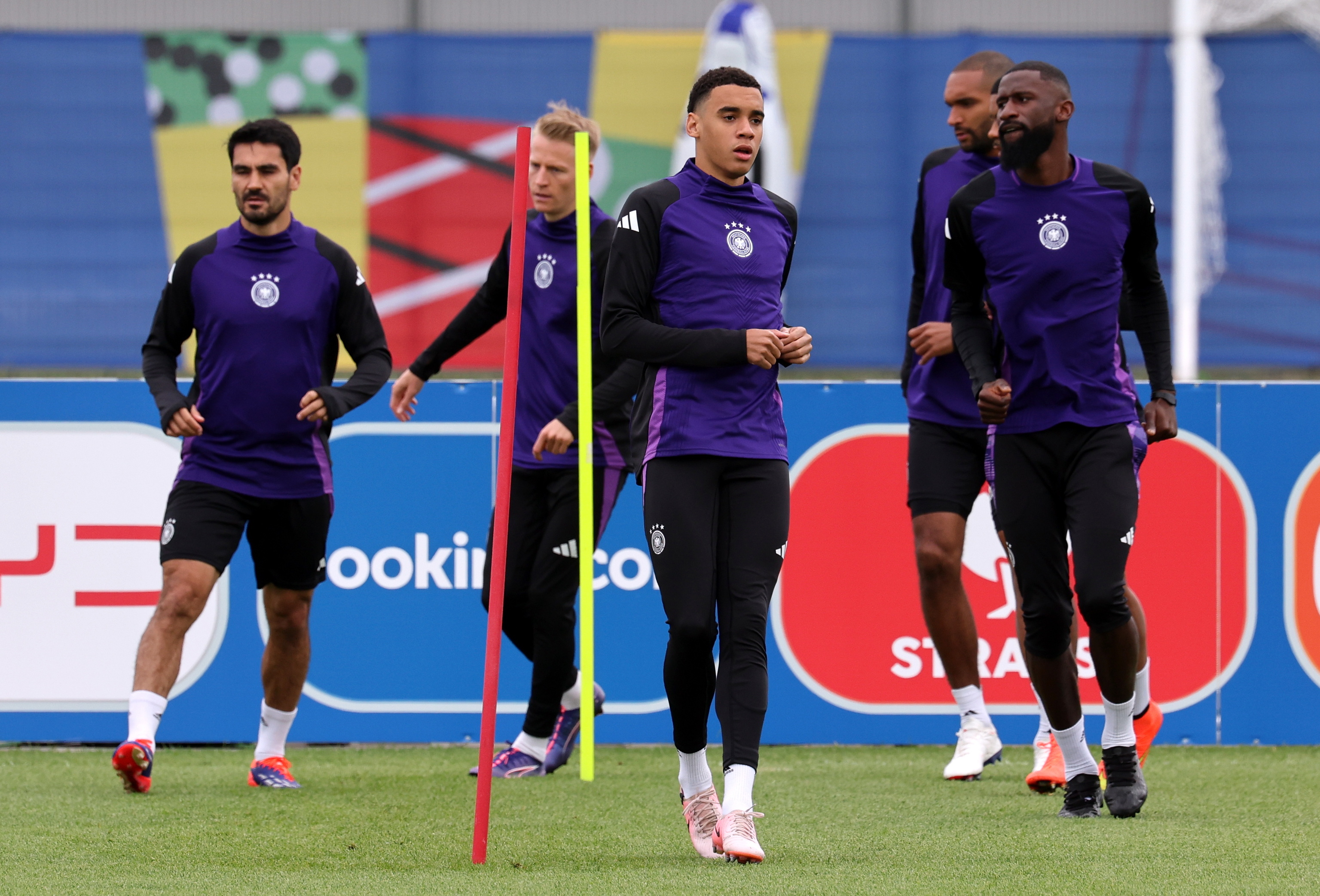 Los jugadores de Alemania, en el entrenamiento.