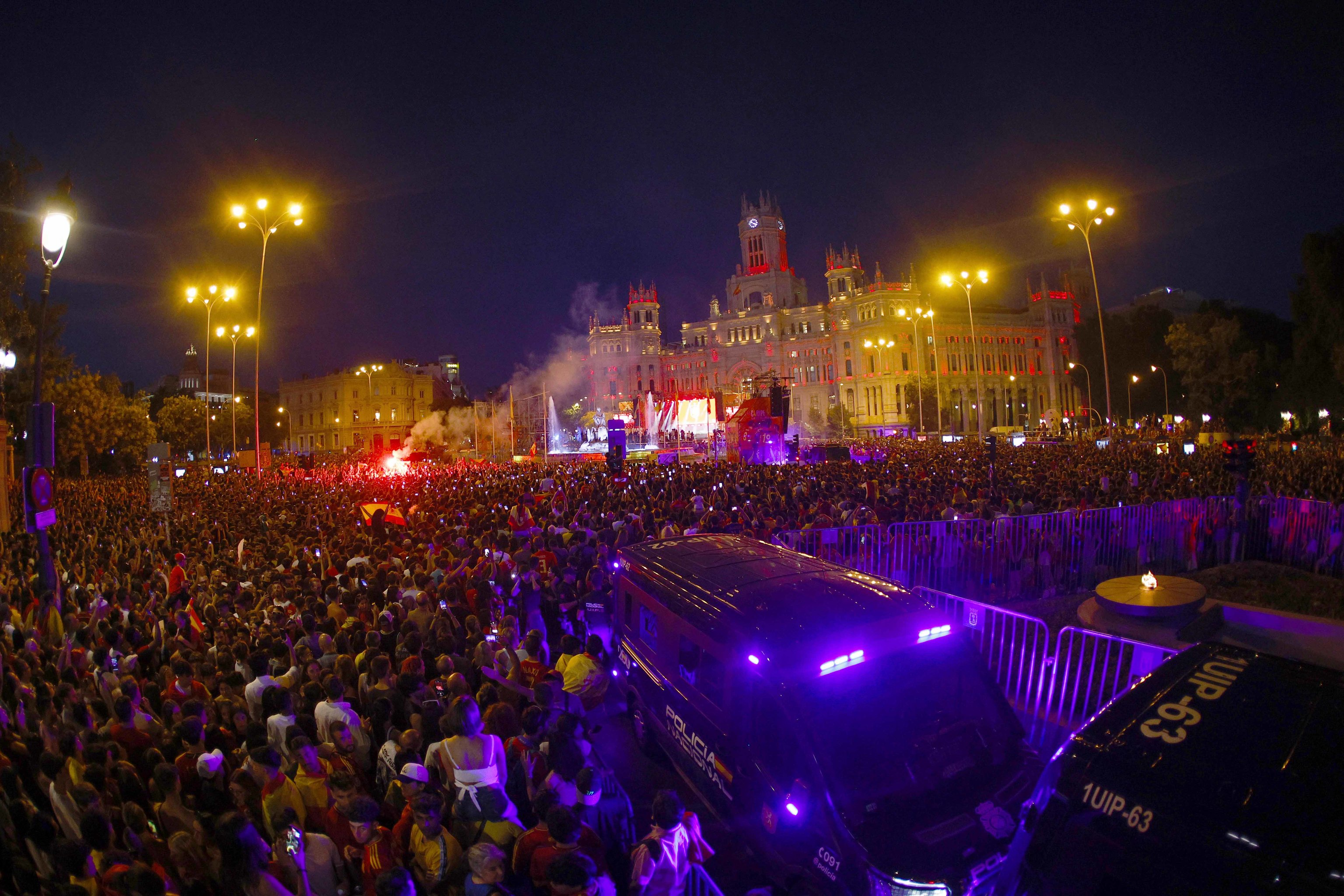 Vista general de la Plaza de Cibeles, el lunes.