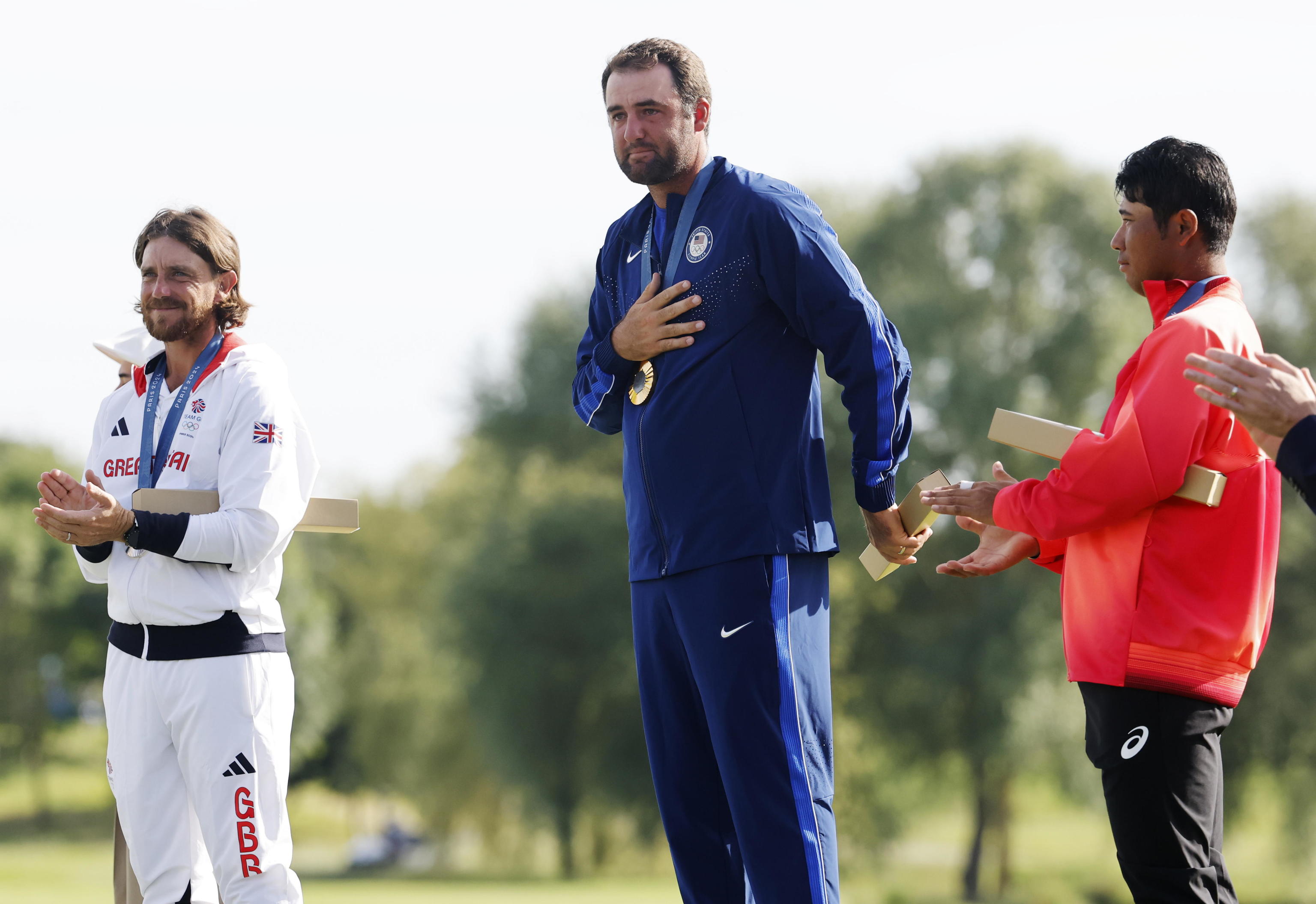 Scheffler, Fleetwood y Matsuyama, en el podio.