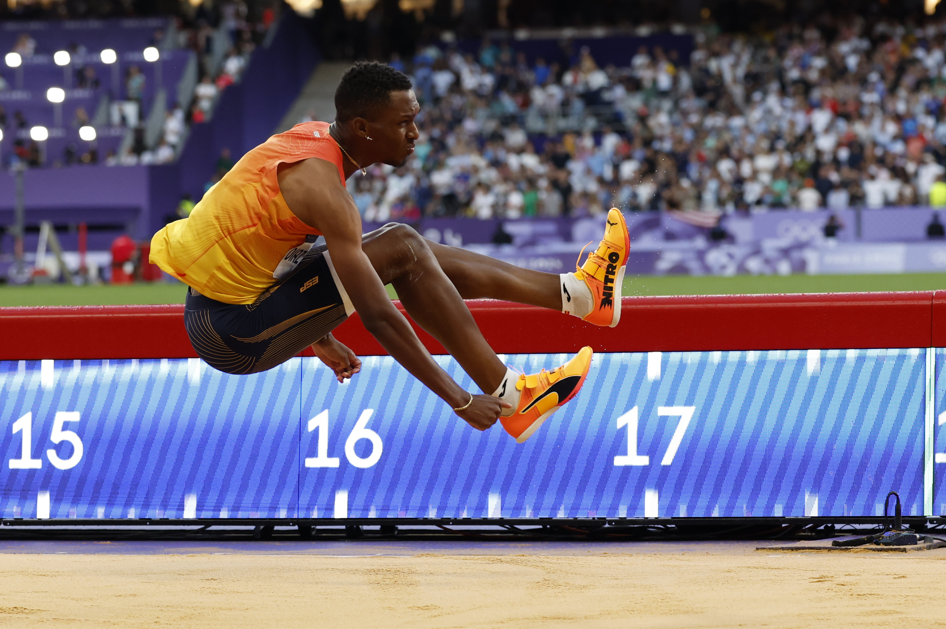 Jordan Díaz, en el foso del Stade de France.