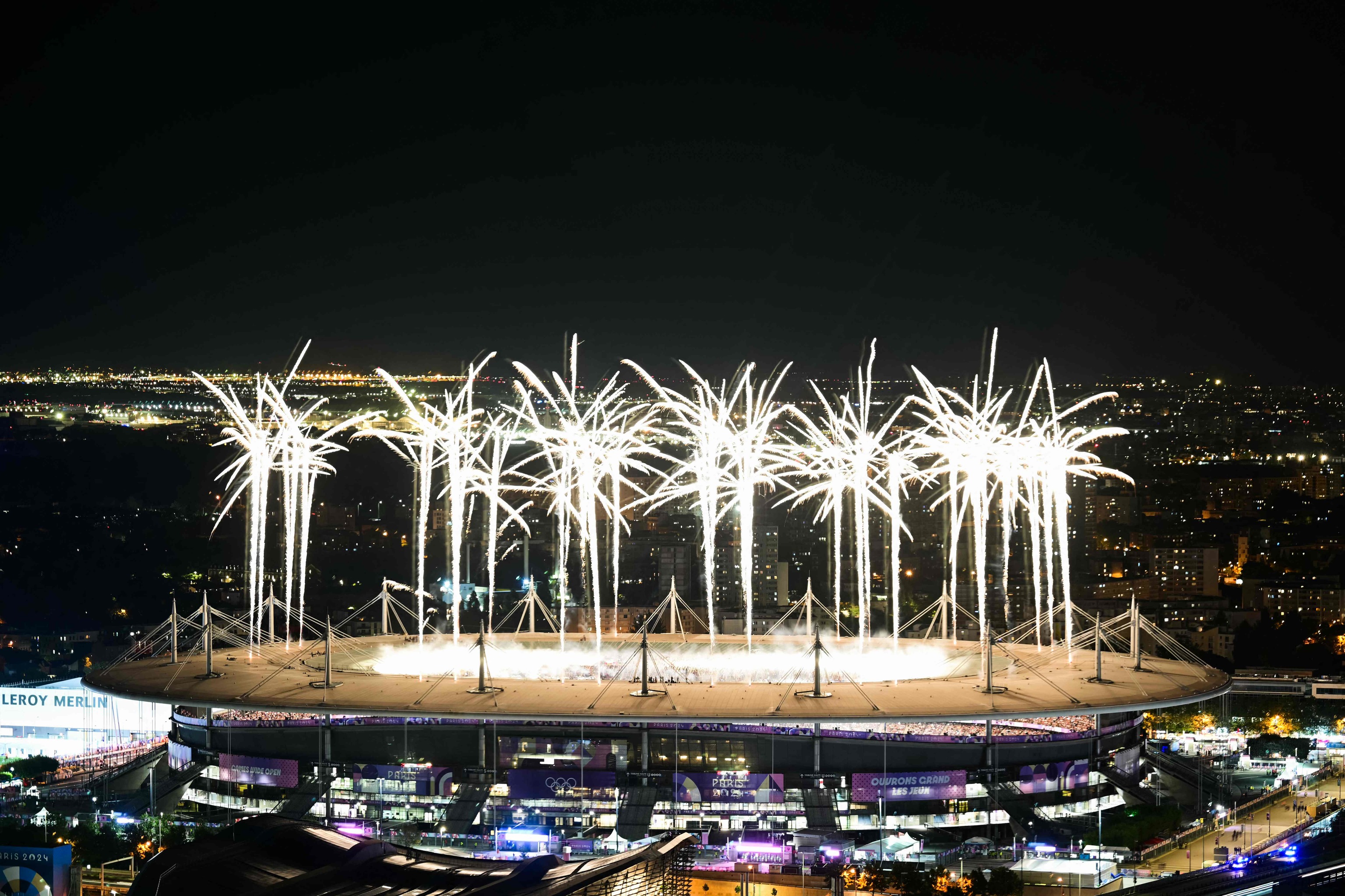 Los fuegos artificiales, sobre el Stade de France.