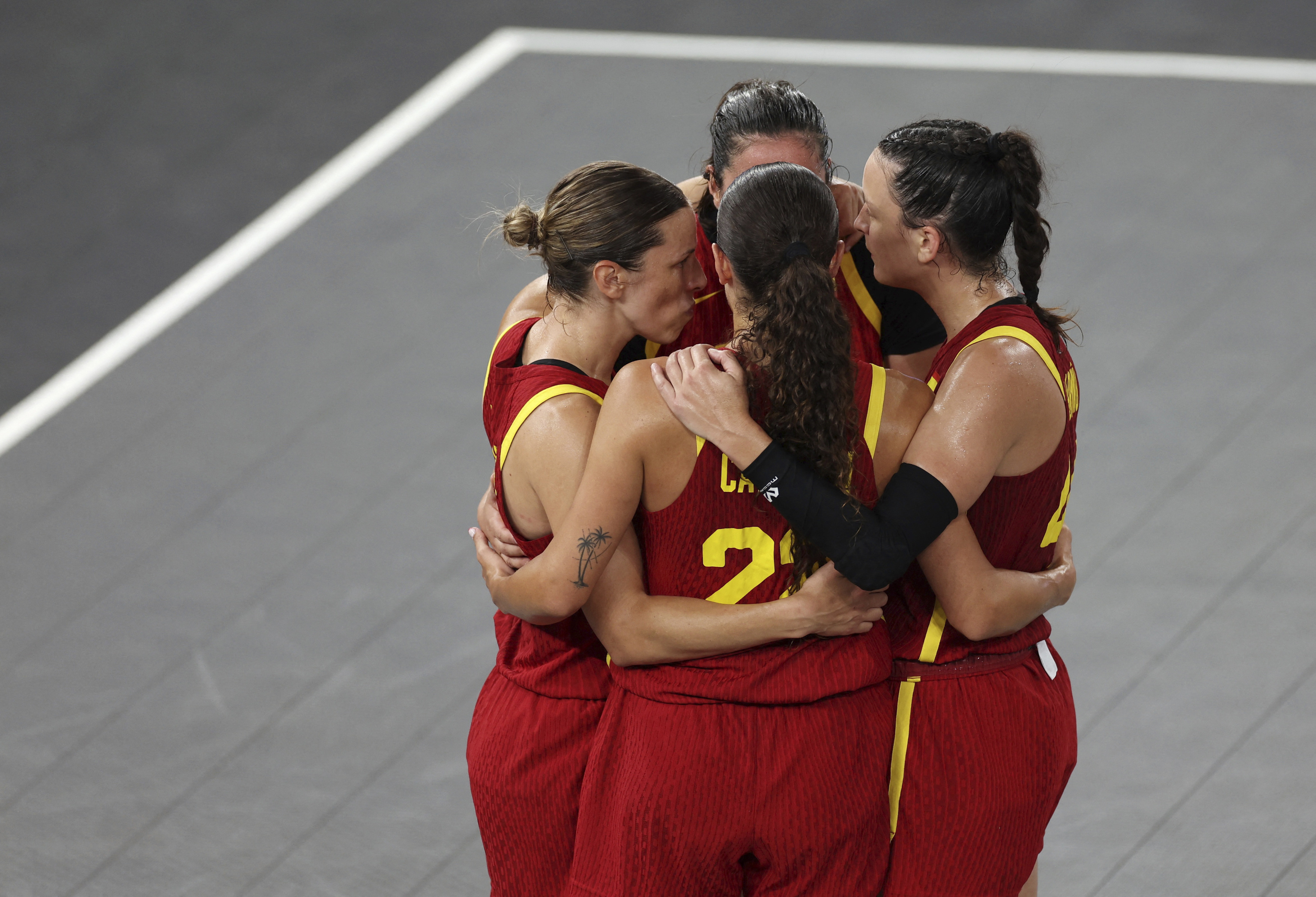 Las jugadoras de la selección 3x3, en La Concorde.