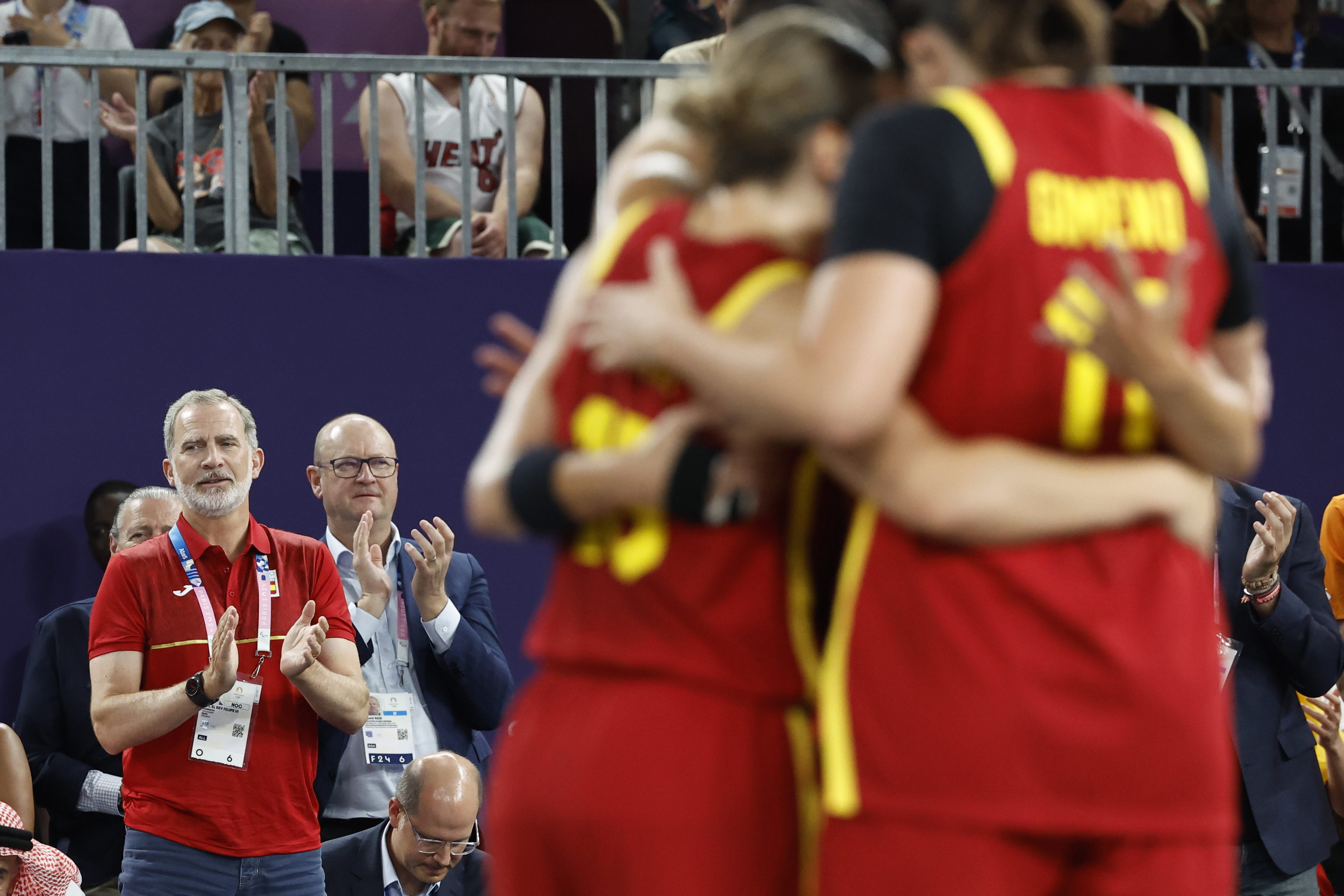 Felipe VI aplaude al equipo español tras perder ante Alemania en la final