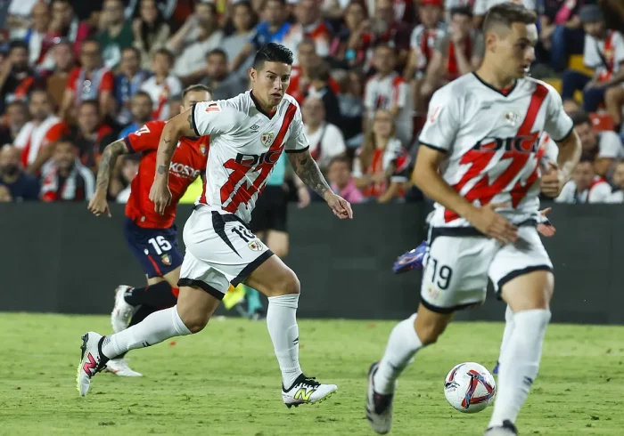 James juega sus primeros minutos con el Rayo, que gana 3-1 a Osasuna