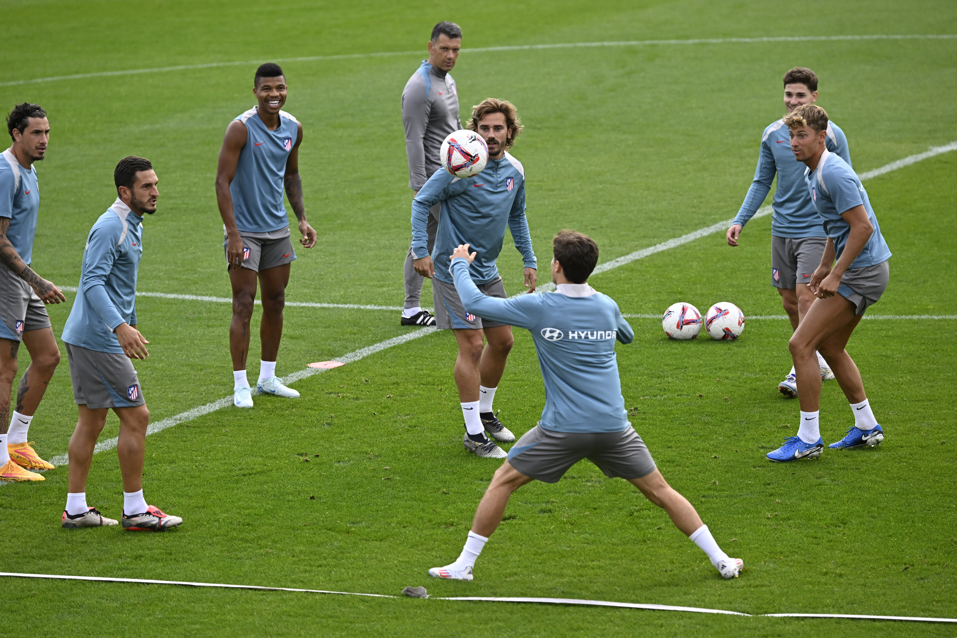 Imagen de un entrenamiento del Atlético.