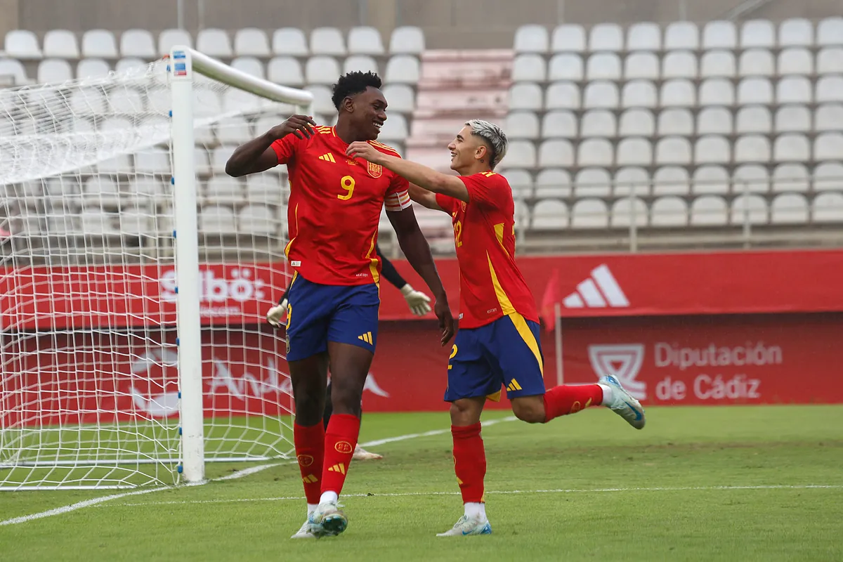 Cuatro goles de Samu Omorodion en 45 minutos en 'el set' de España sub-21 ante Malta