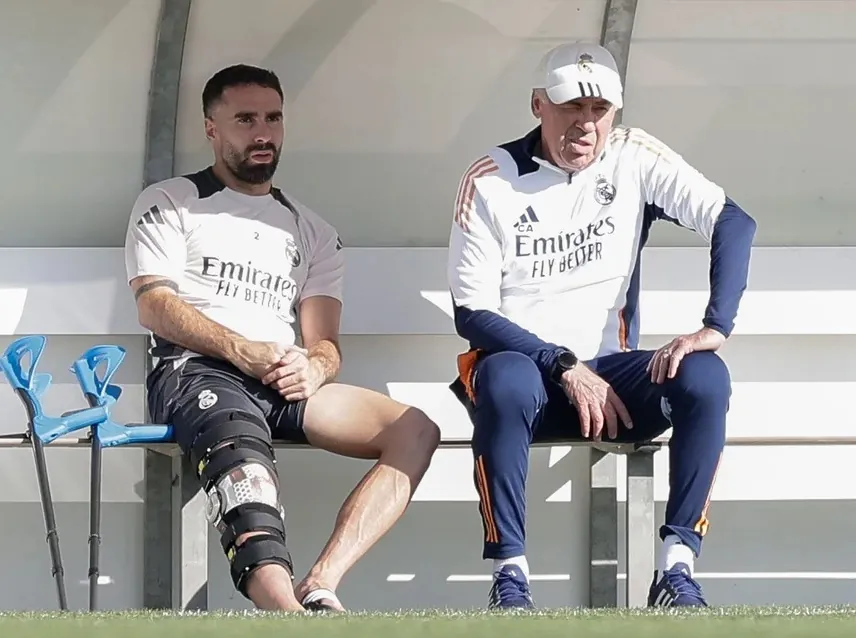 Día 1 de Carvajal en Valdebebas: un primer paso para su recuperación en compañía de Ancelotti