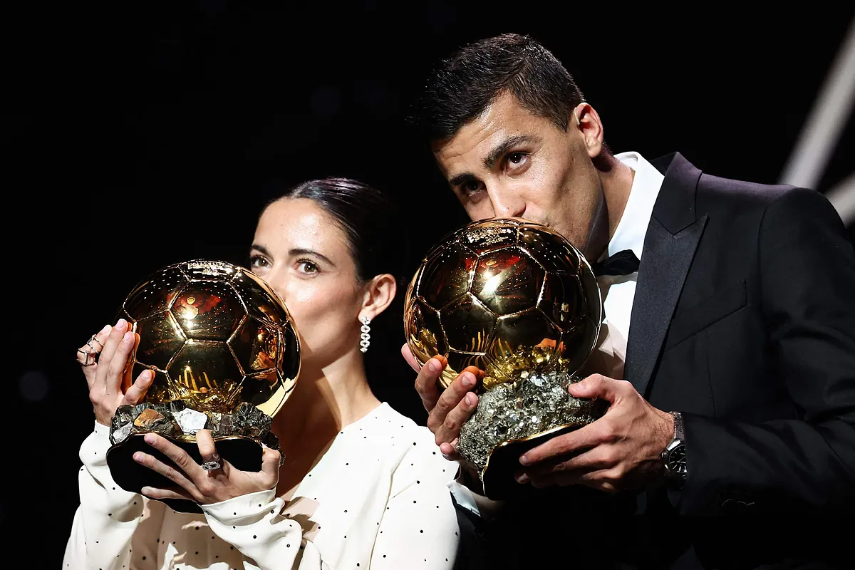 Rodrigo Hernández y Aitana Bonmatí, doble Balón de Oro en una noche histórica para España: "Hoy ha ganado el fútbol"