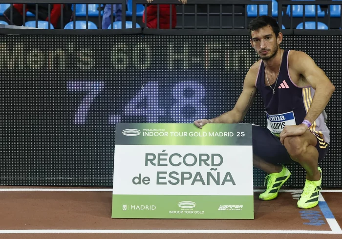 Llopis repite en Madrid el récord de España de 60 metros vallas