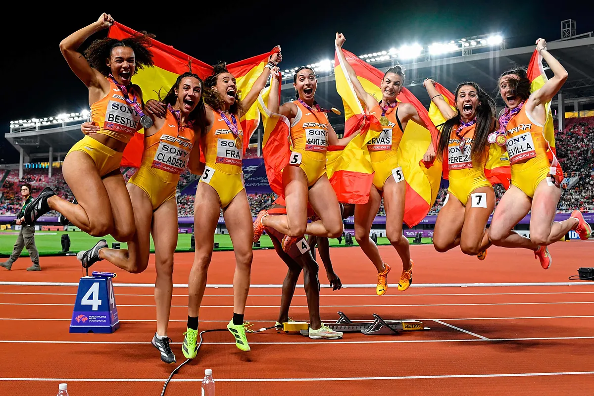 España triunfa con un oro y una plata en el Mundial de relevos