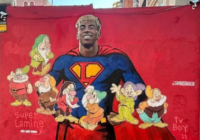 Vandalizan un mural dedicado a Lamine Yamal en el barrio barcelonés de Gràcia